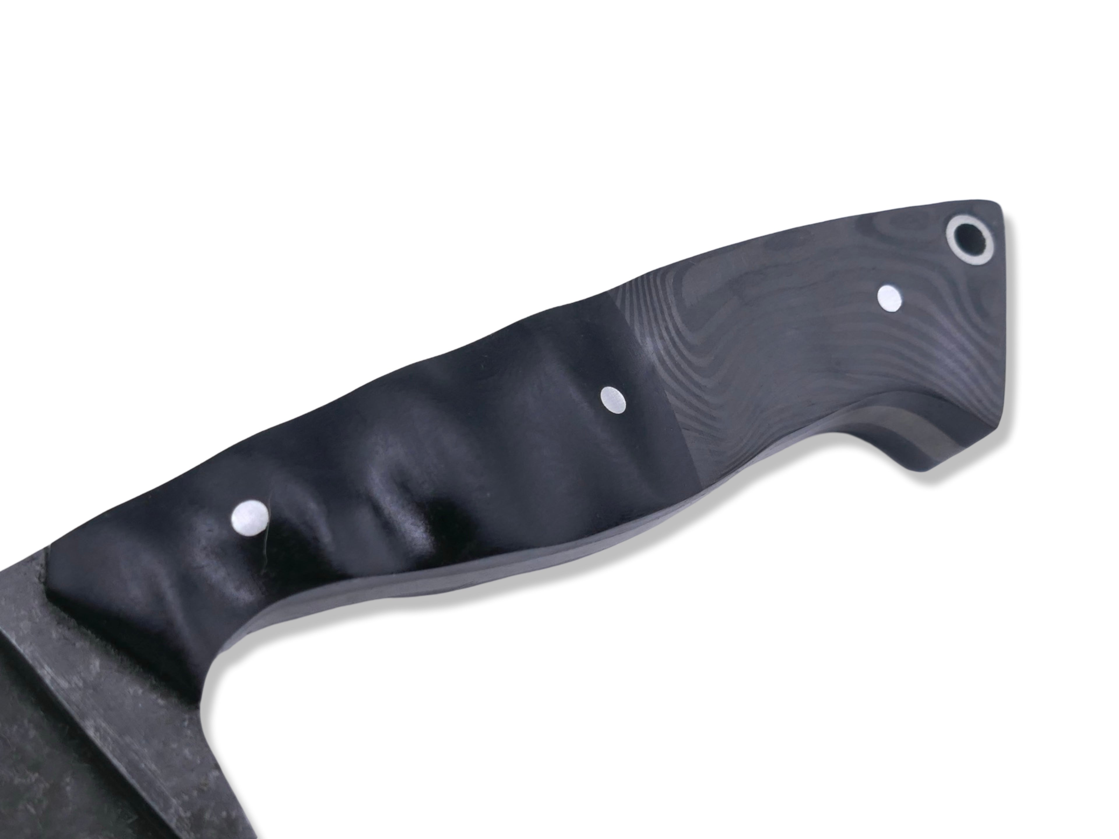 Reaper Custom 1 of 1  - Dark Stonewash Hollow Grind / Black G-10 + Camo Carbon Handle
