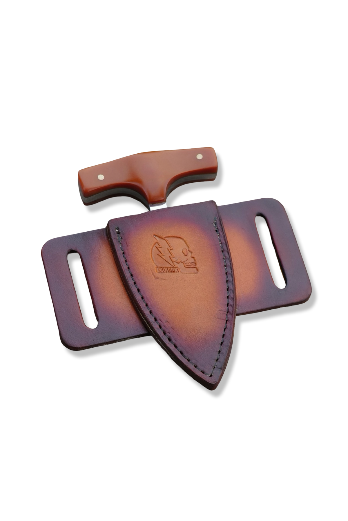 Counter Strike - Mirror Polish / Vintage Westinghouse Caramel Paper / Brass Pins + Liner / Sunburst Sheath