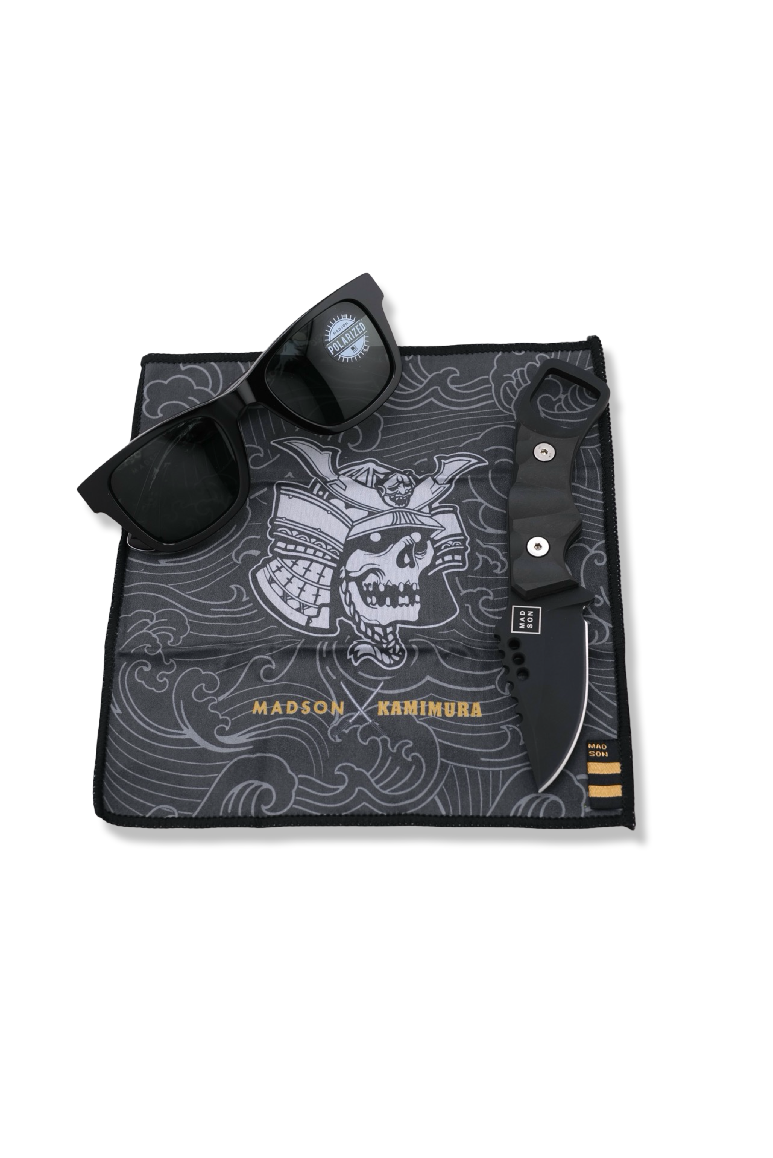 Crimson X MADSON RPM Iron Wolf  - Black Cerakote / Black Richlite Handle / Kamimura MADSON Sunglasses Included / Leather Sheath Included / LIMITED TO 5 PIECES