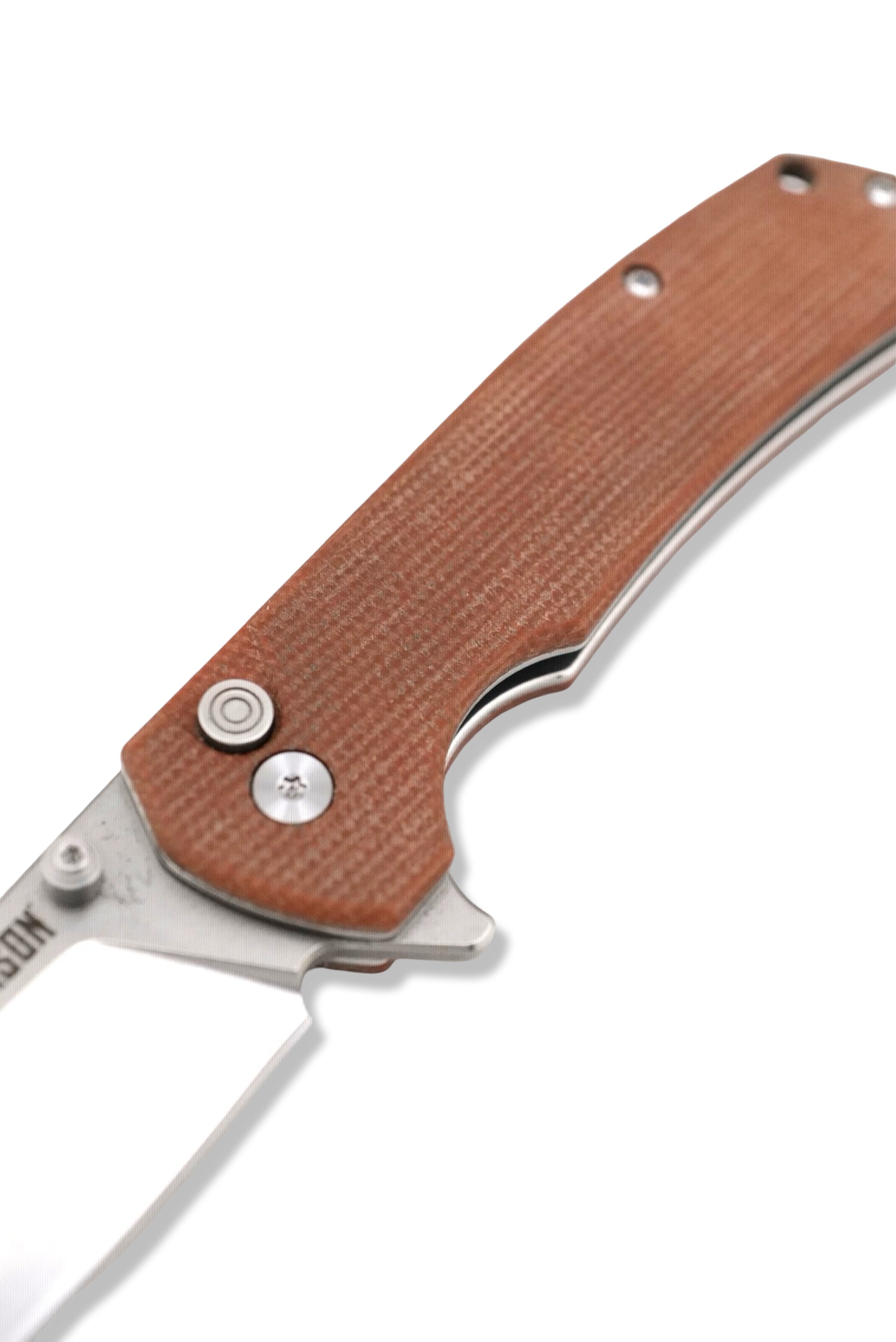 Q7 Flipper Folder - Tan Micarta Handle / Stonewash Blade