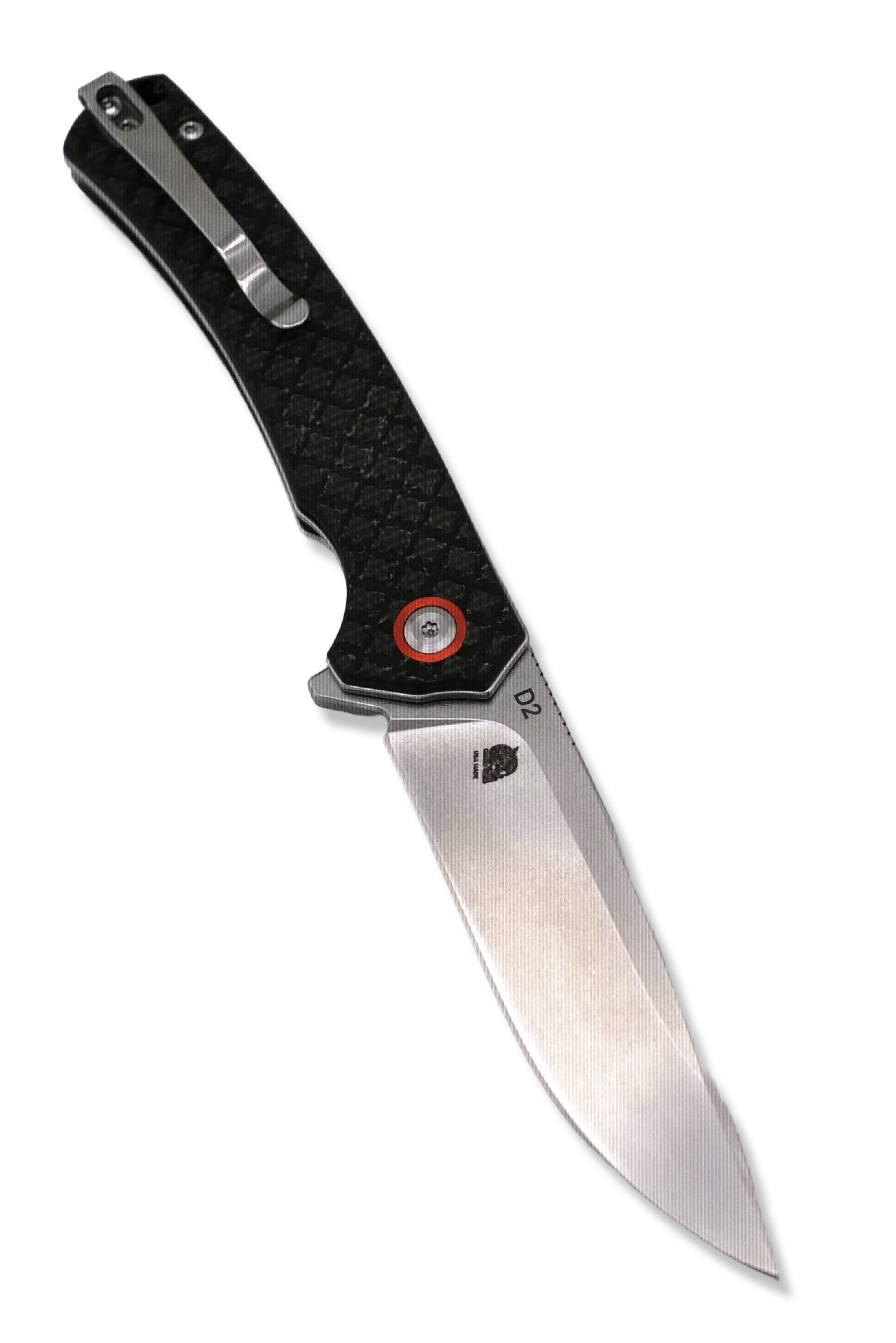 Interceptor Folder - Black / Green  Textured Handle / Stonewash Blade