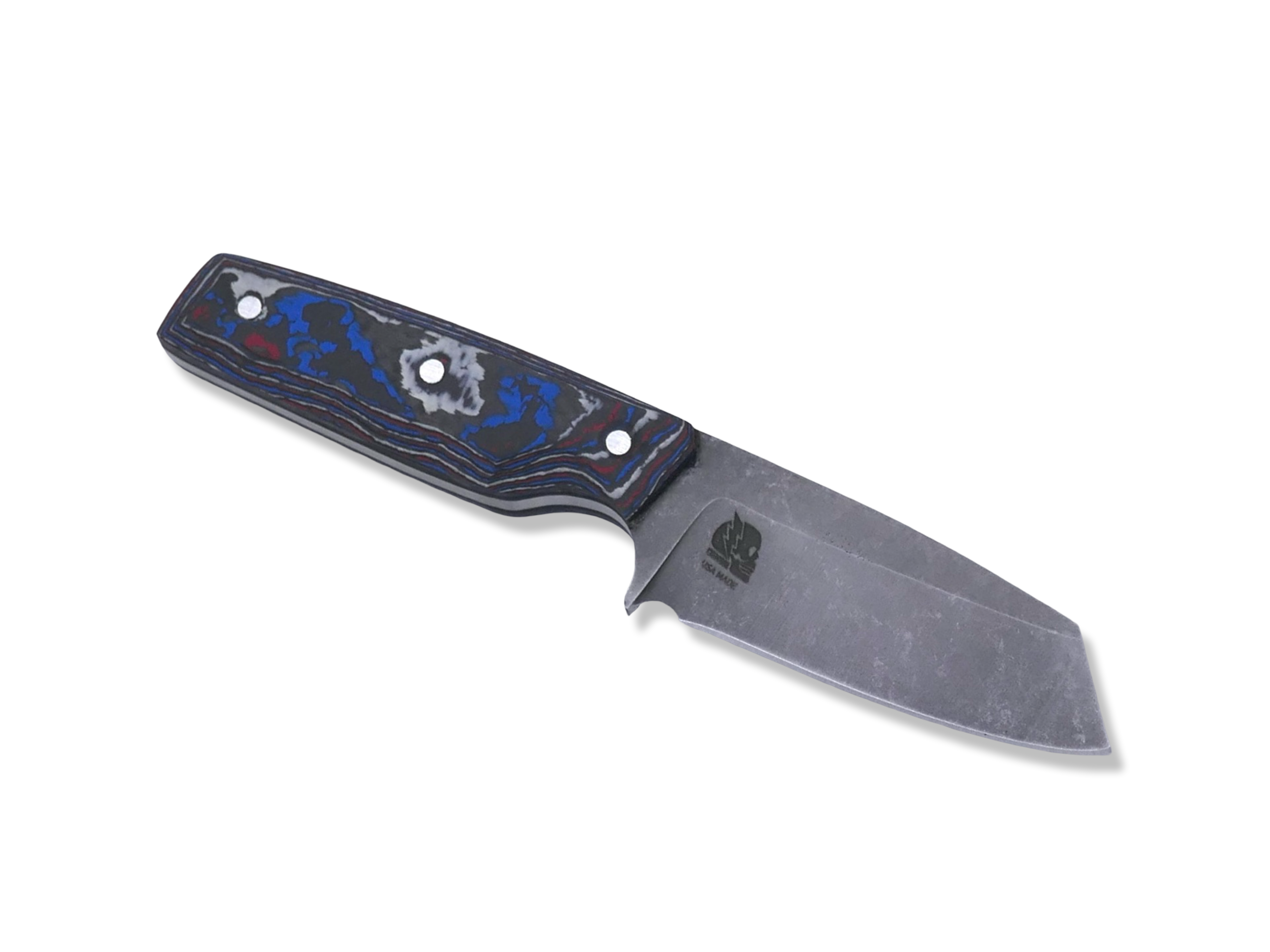 Roach 1 of 1 Custom Stainless - Light Stonewash / America Camo Carbon / Black G-10 Liner / SHEATH INCLUDED