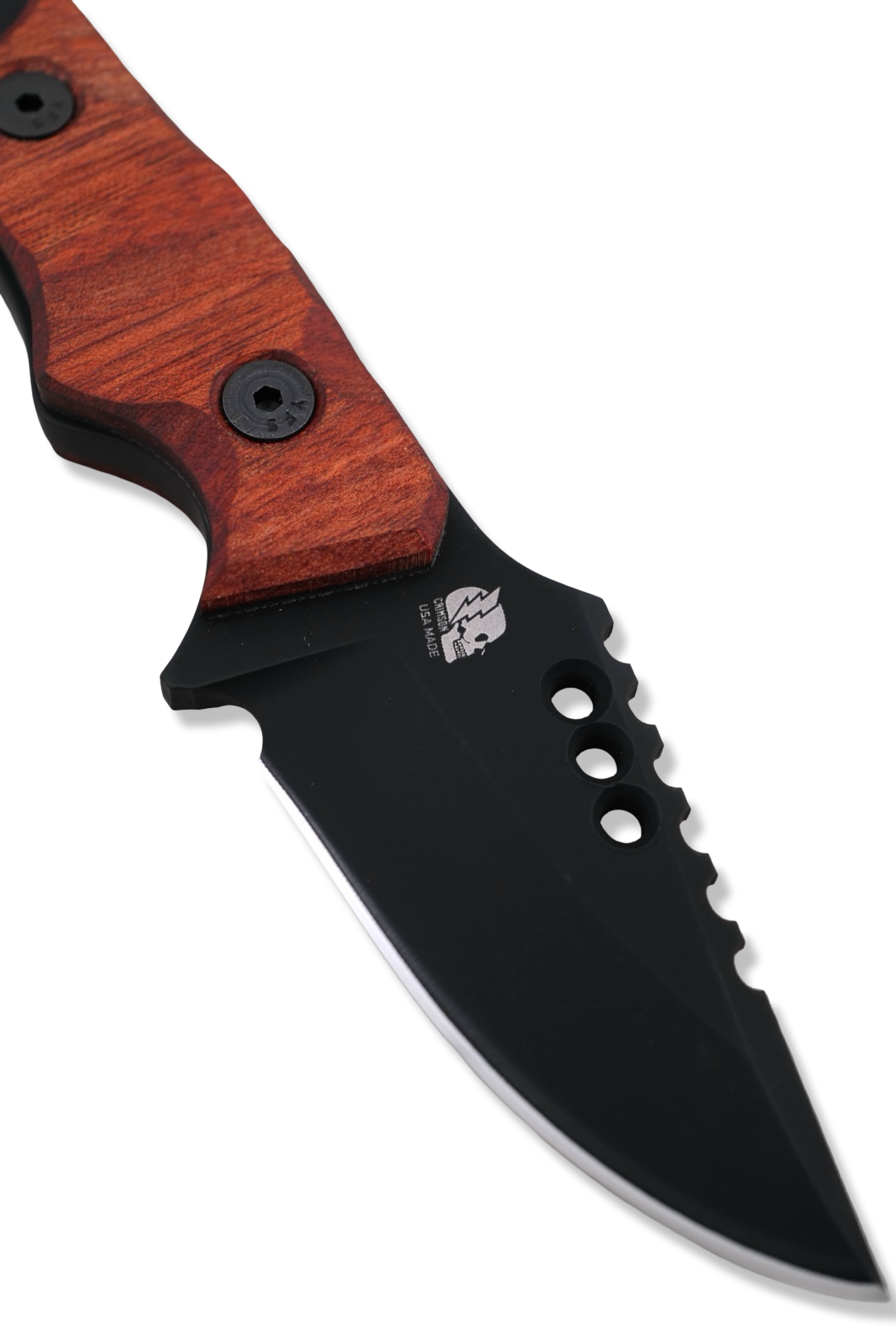 RPM Iron Wolf Custom 1/1  - Black Cerakote / Bloodwood Handle / Black Liner /  Leather Sheath Included