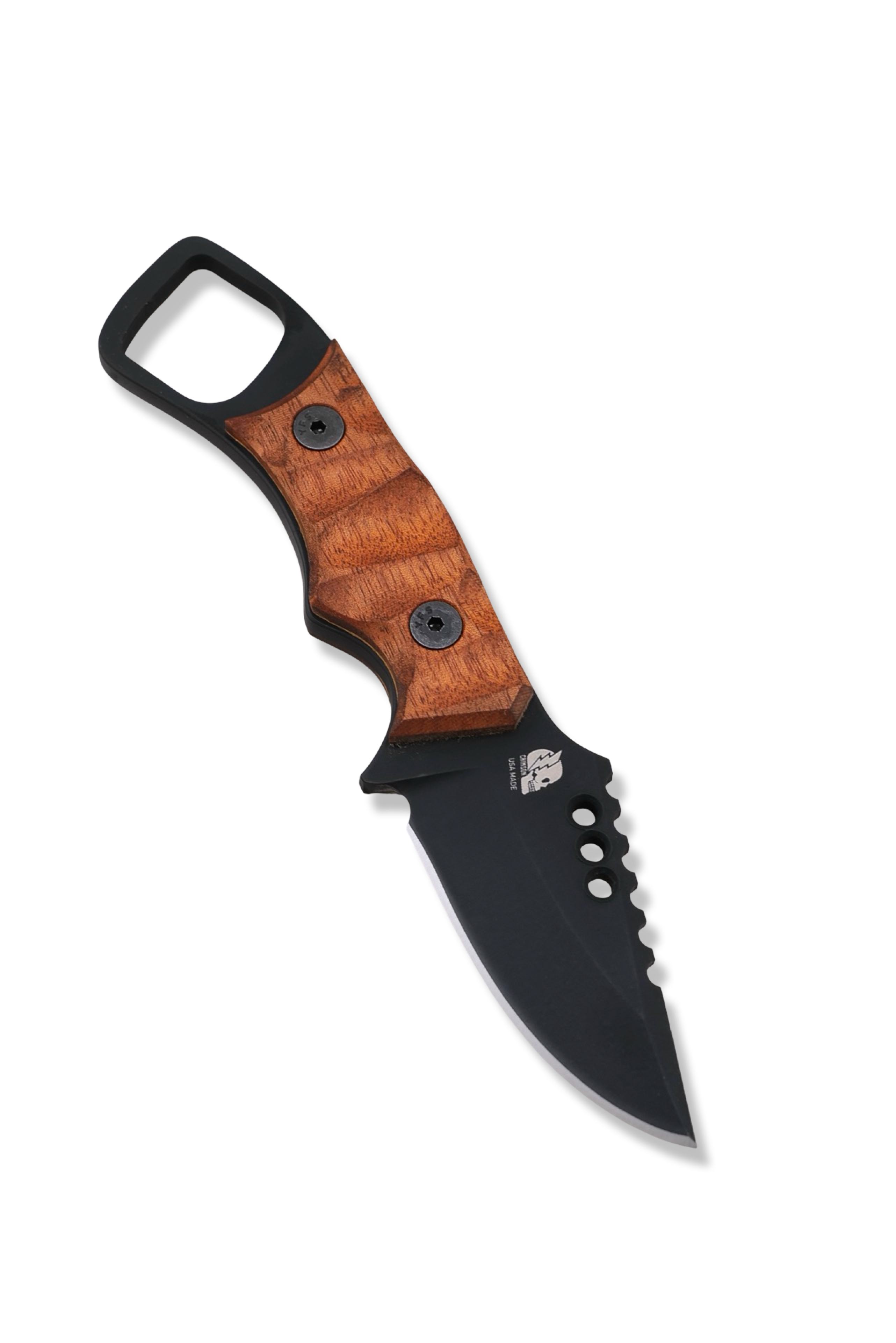 RPM Iron Wolf Custom 1/1  - Black Cerakote / Leopard Wood w/ Brass Liner  /  Leather Sheath Included