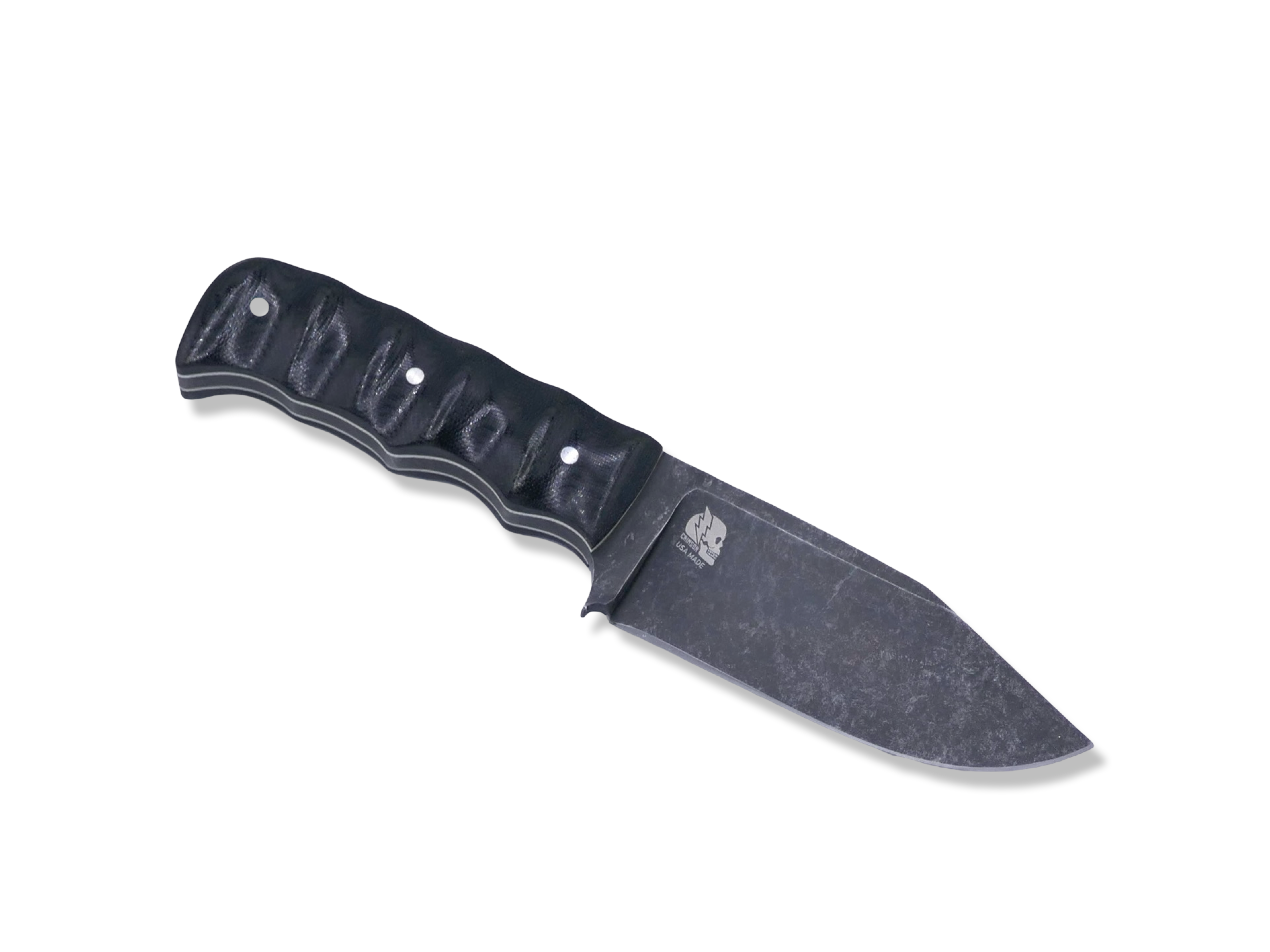 Slayer Mini Hollow Grind Custom - Dark Stonewash / Black Micarta / White G-10 Liner / SHEATH INCLUDED