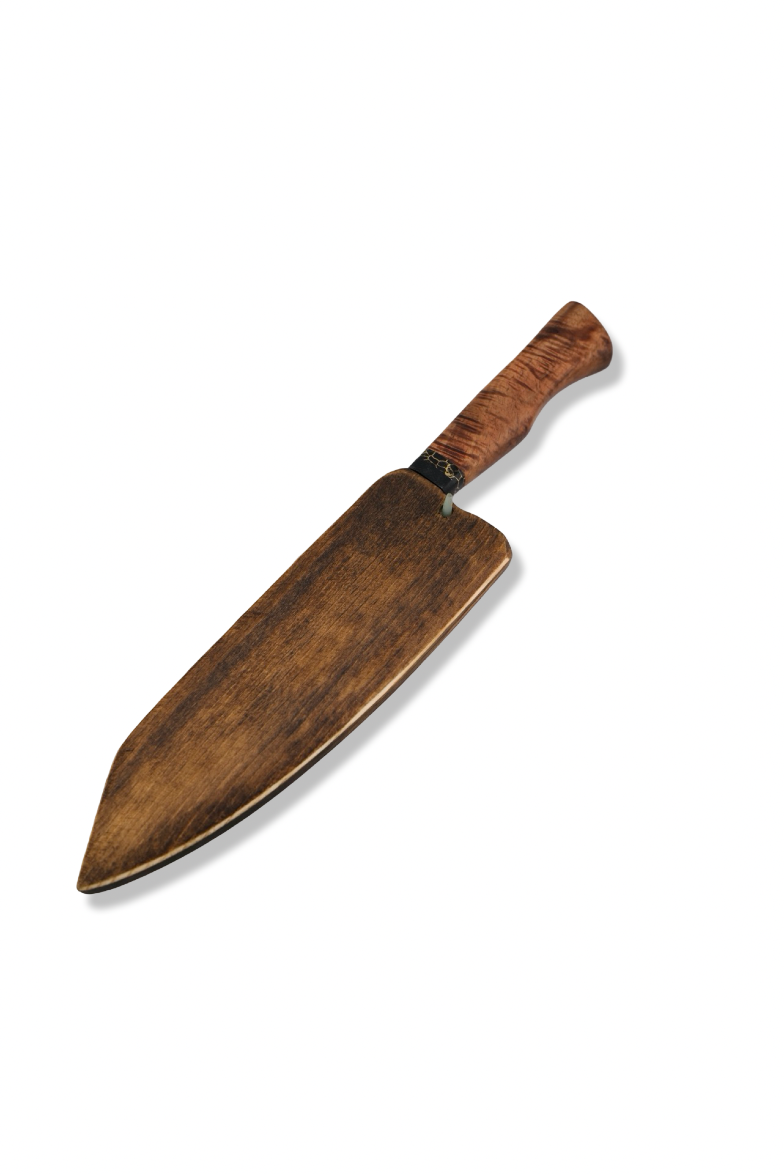 Custom Hidden Tang Chef - Baker Forge Bronze Mai Damascus / Micarta / Tru Stone / Hawaiian Koa Handle