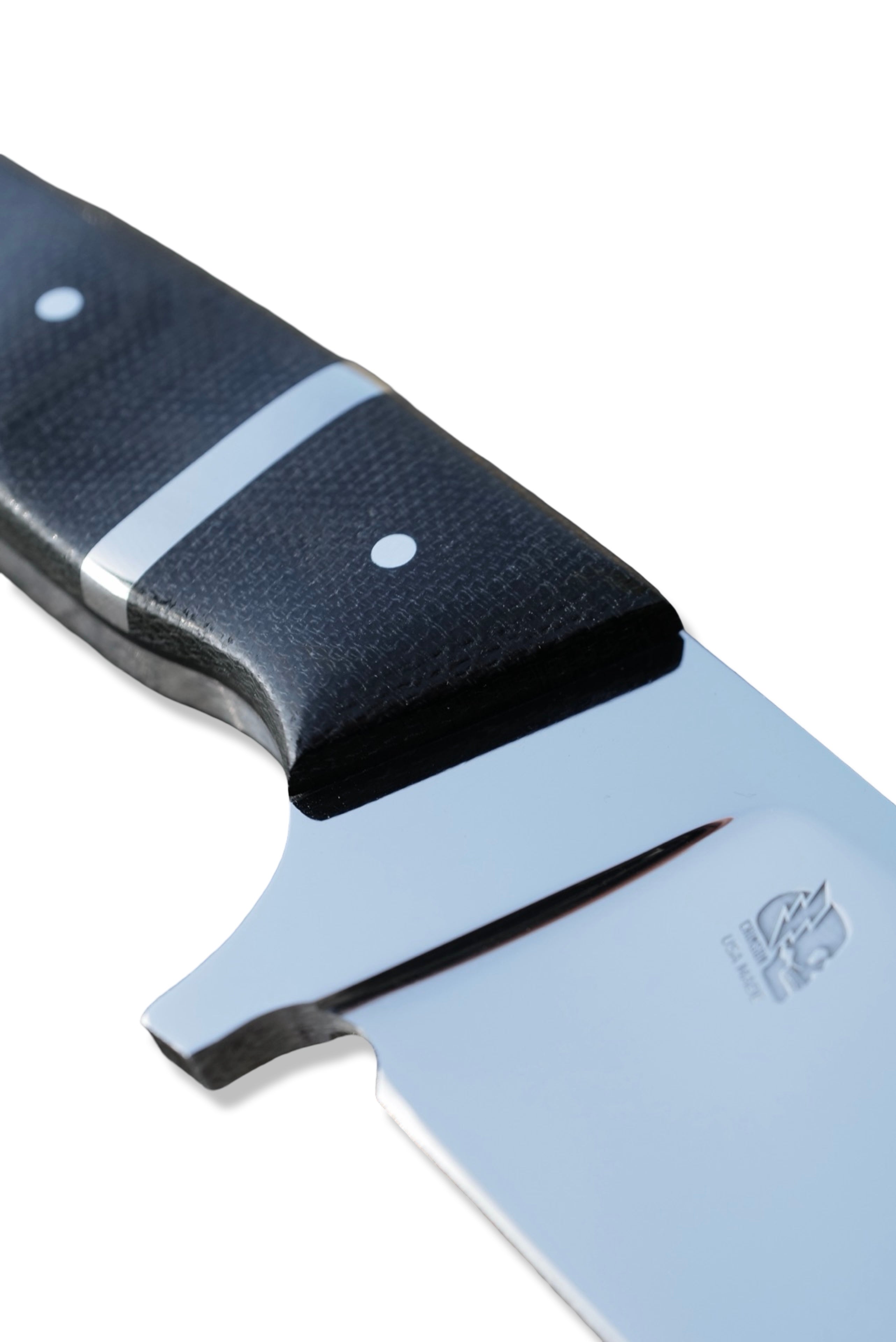 Pro Hunter Custom - Mirror Polish Hollow Grind / Black Micarta W/ Stainless Inlay