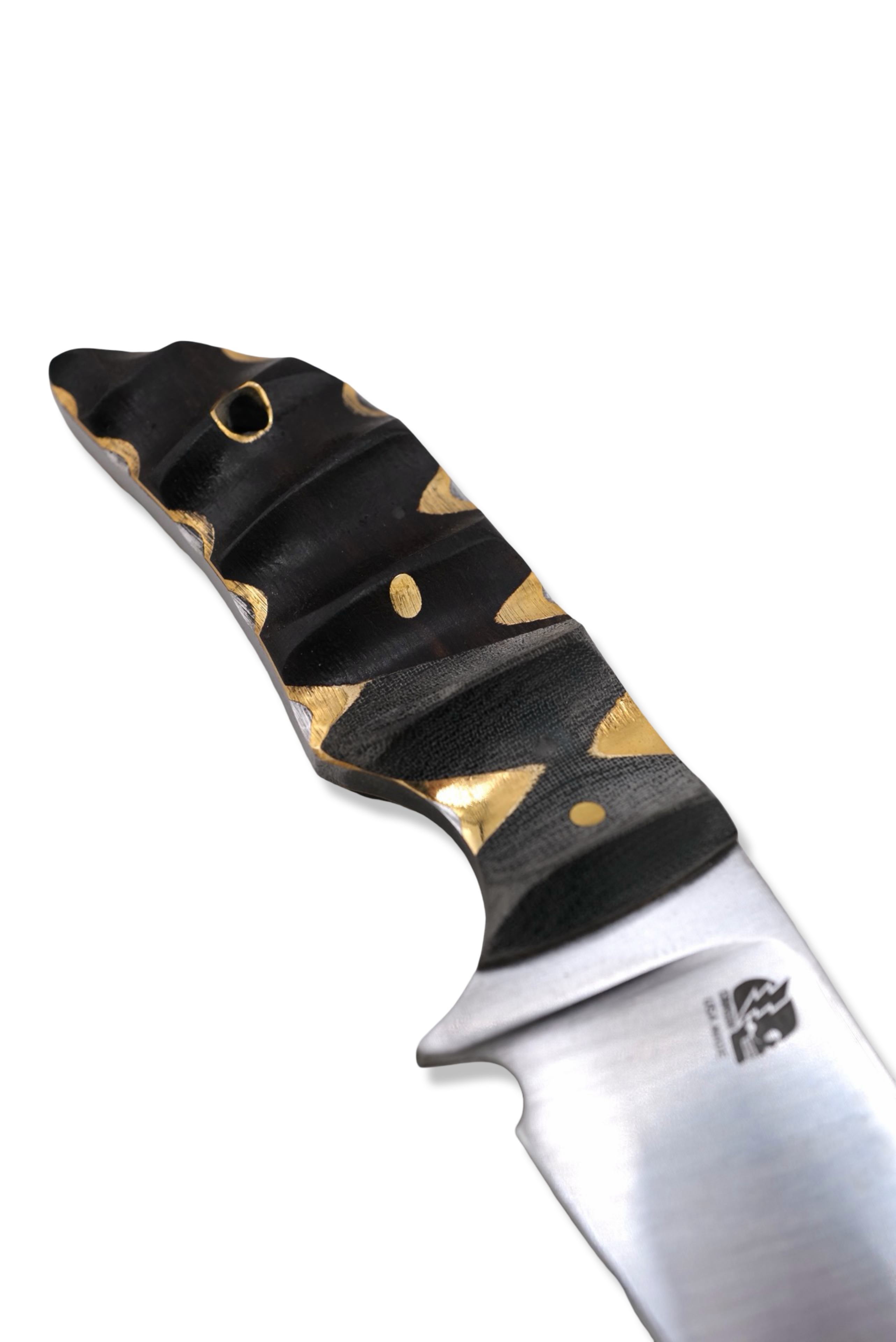 Daytona Tanto Custom - Satin Finish / Deep Textured Brass + Iron Wood Handle