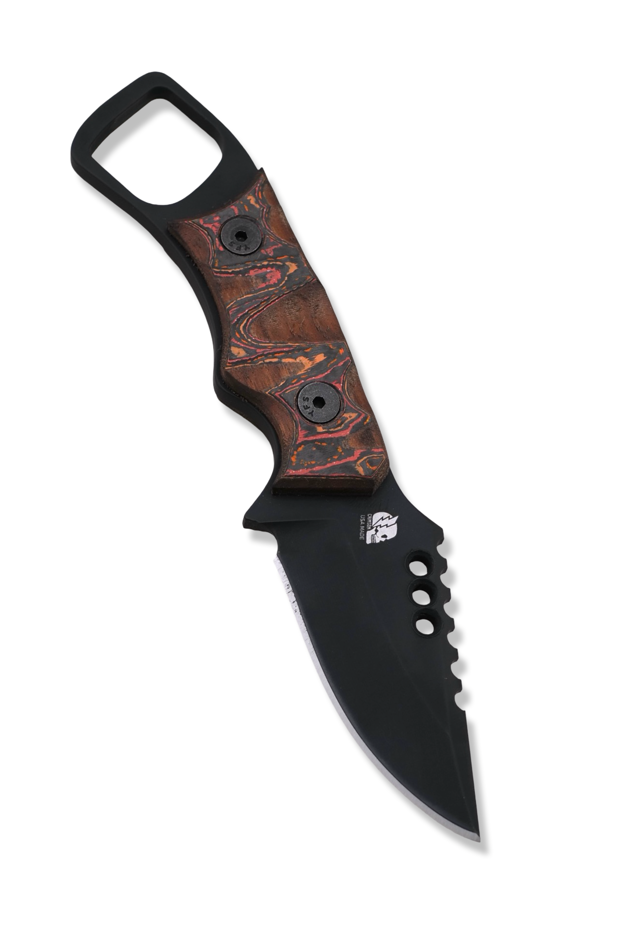 RPM Iron Wolf Custom 1/1  - Black Cerakote / Walnut + Camo Carbon Handle  /  Leather Sheath Included