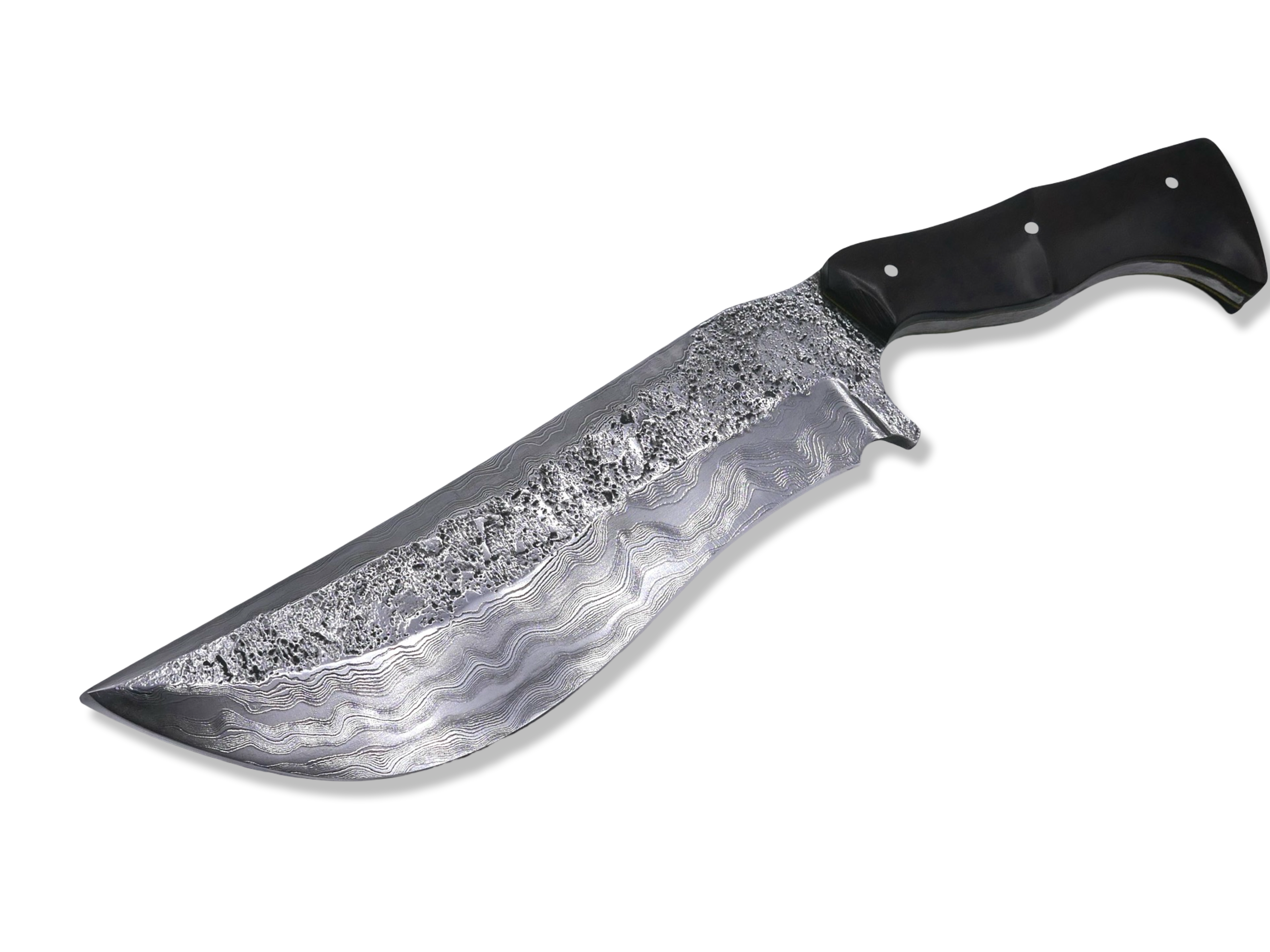 Forged Damascus Custom - Polished W/ Vintage Material Handle