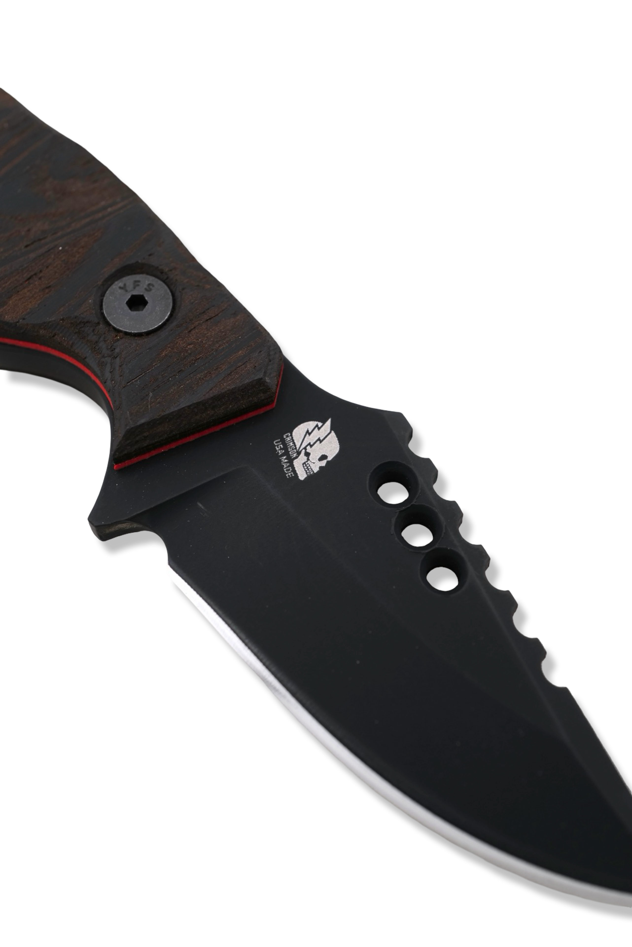 RPM Iron Wolf Custom 1/1  - Black Cerakote / Wenge Handle / Red Liner /  Leather Sheath Included