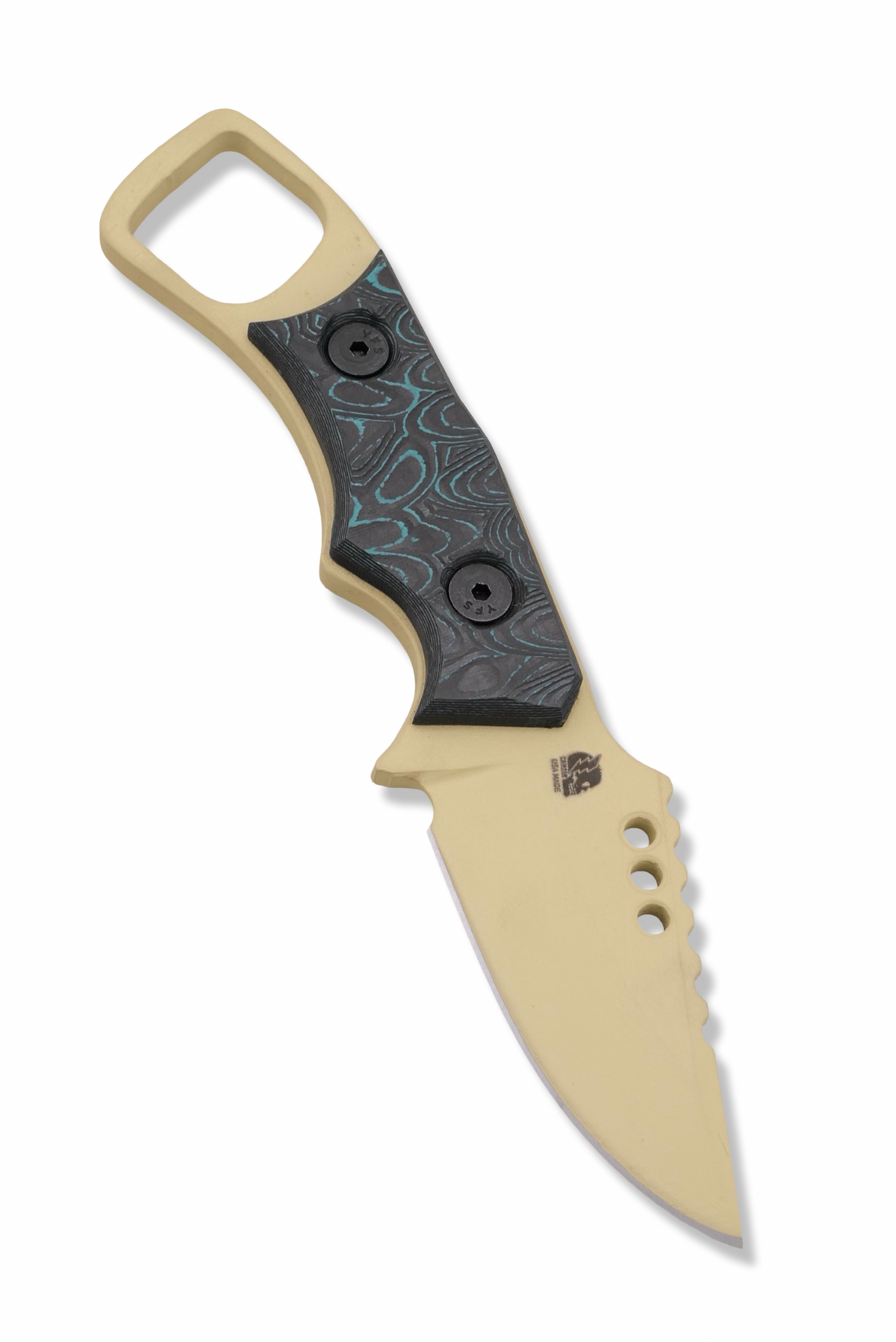 RPM Iron Wolf - Sabre Sand Cerakote / Rock Texture Camo Carbon Handle / Leather Sheath Included