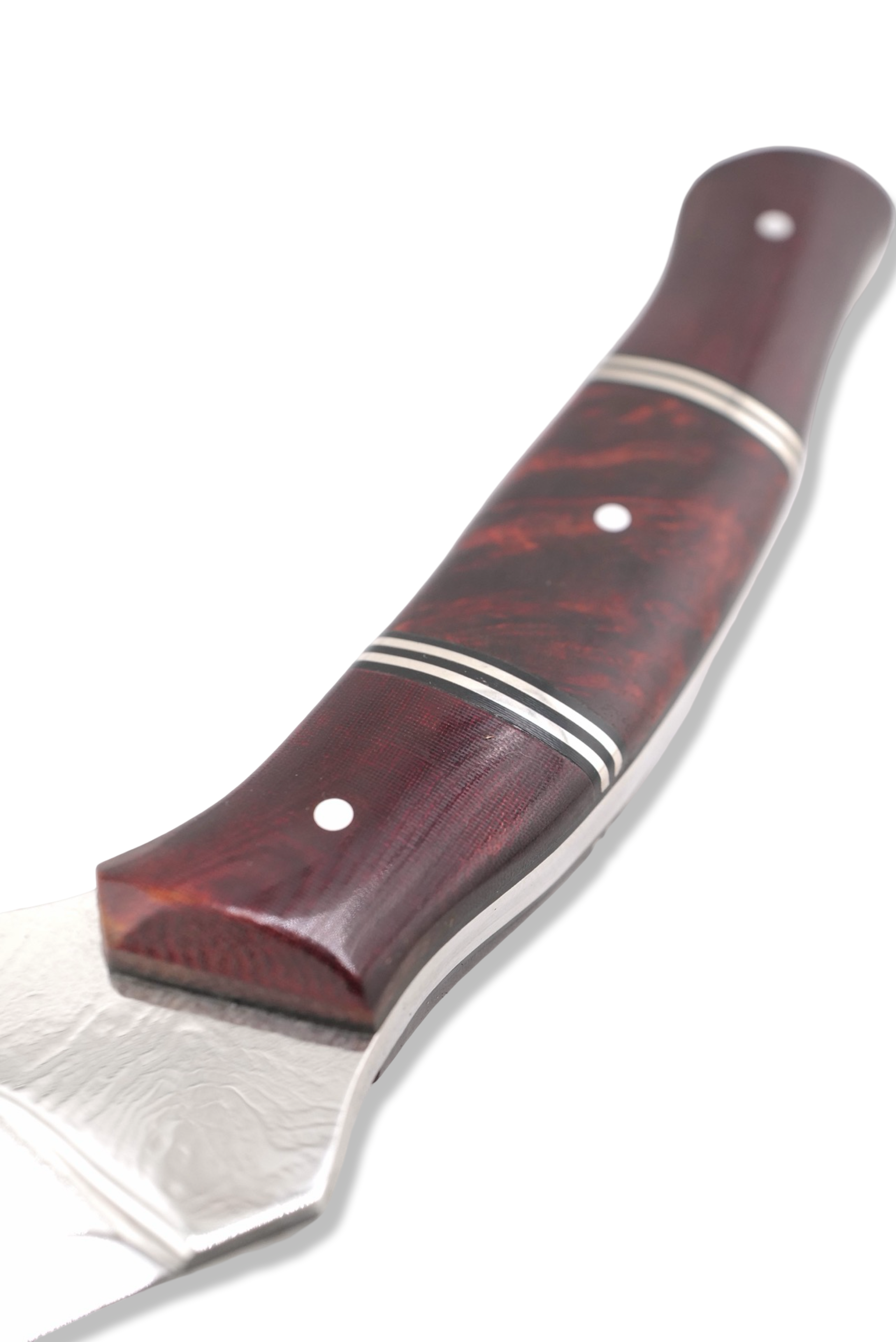 Ed Calderon Custom - Polished Damascus / Westinghouse Micarta / Nickel Splits /