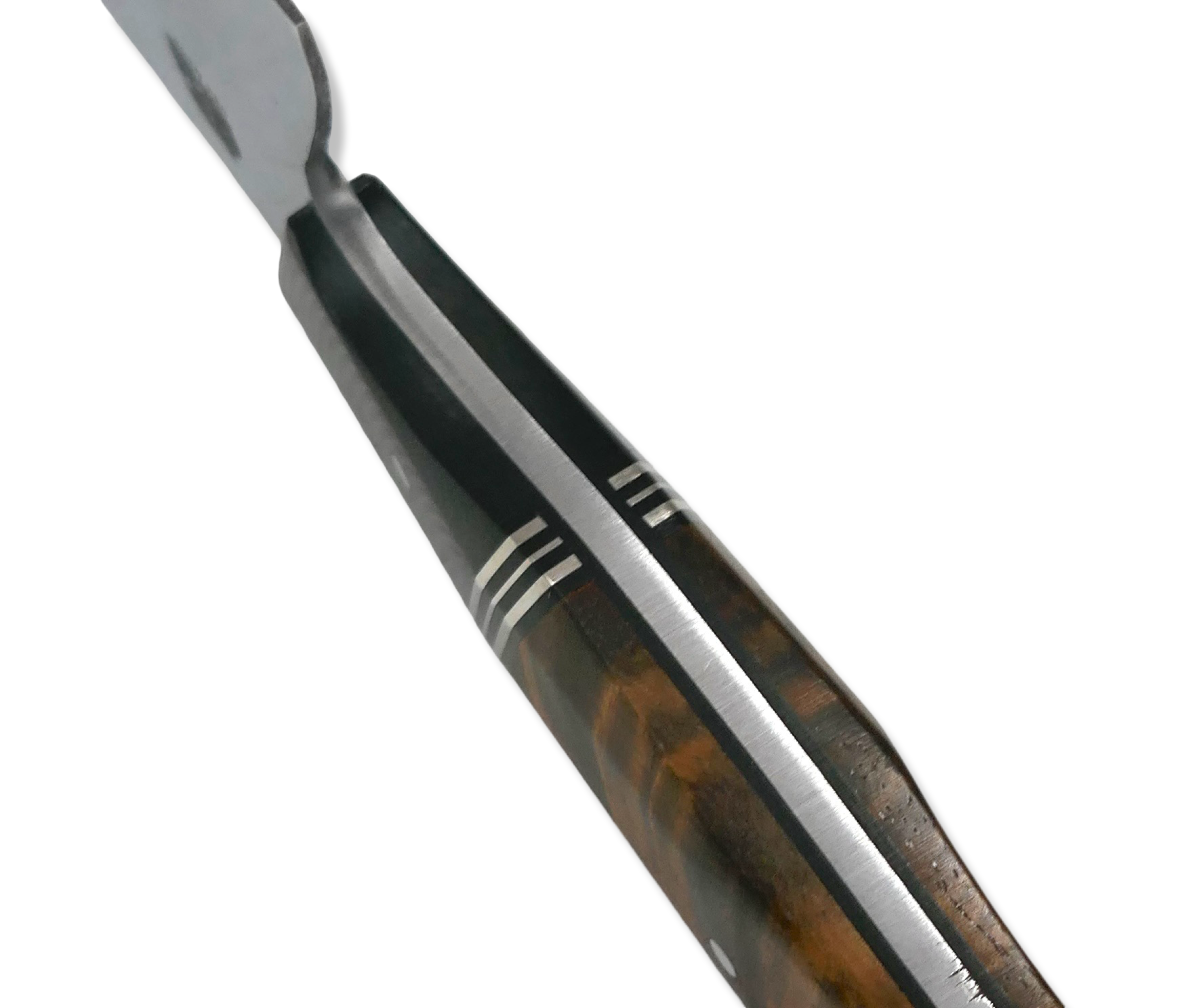 Custom Chef - Mirror Polished AEBL / Black G-10 / Triple Nickel Split / Hawaiian Koa