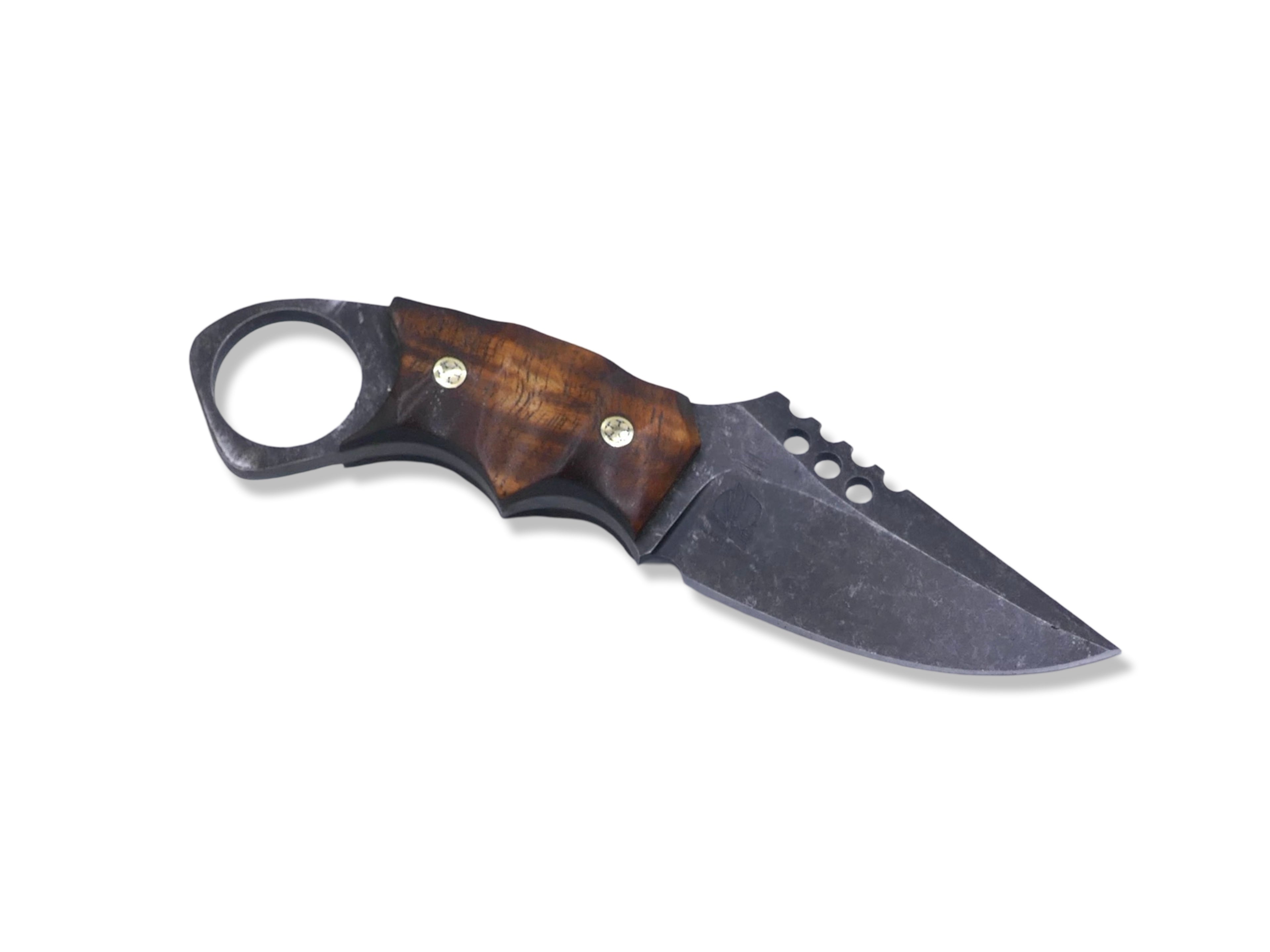 IRON WOLF Custom 1 of 1  -  Dark Stonewash / Hawaiian Koa / Mosaic Pins