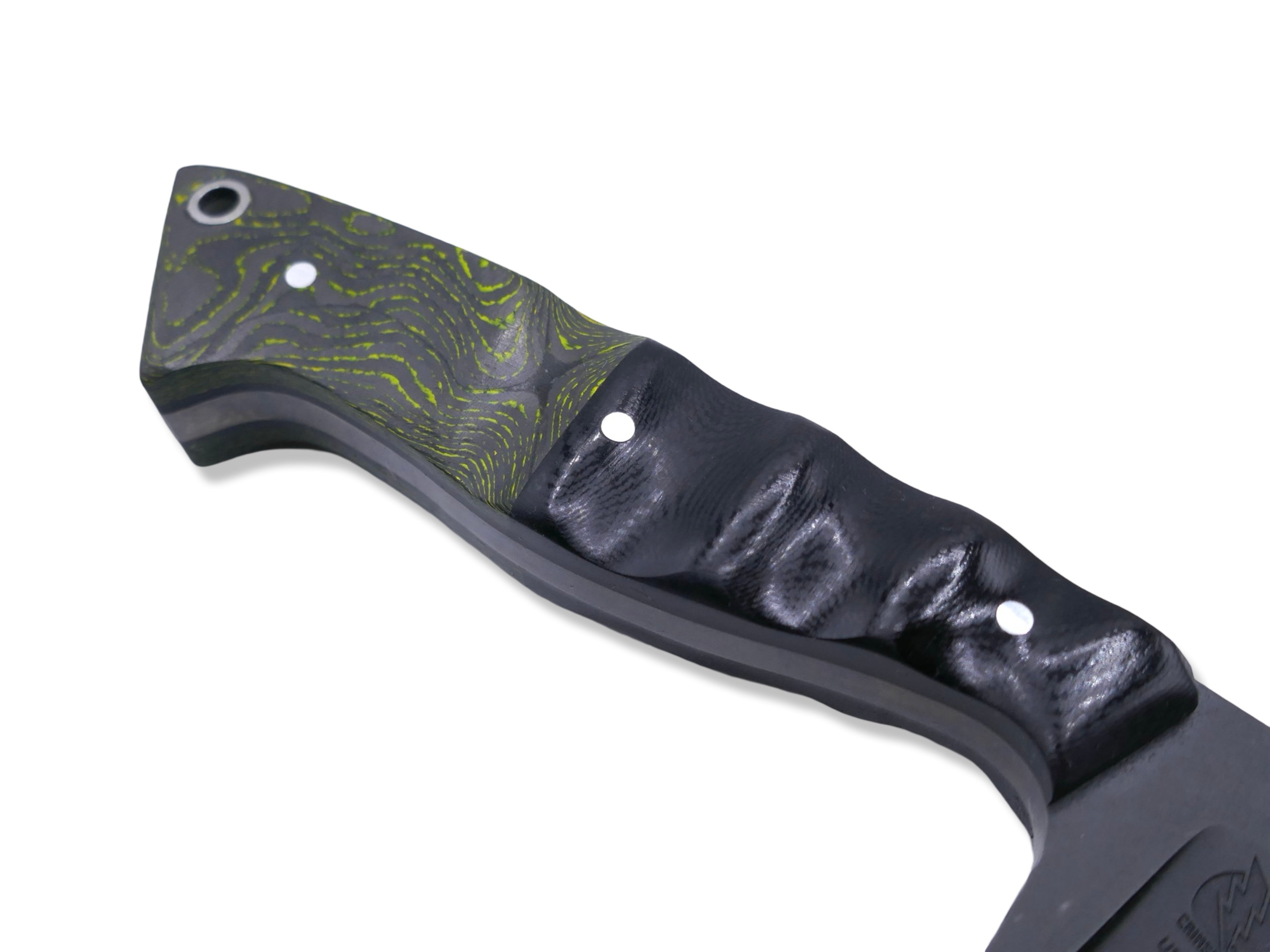 Reaper Custom 1 of 1  - Black Ops / Black G-10 / Camo Carbon Toxic Moss Handle