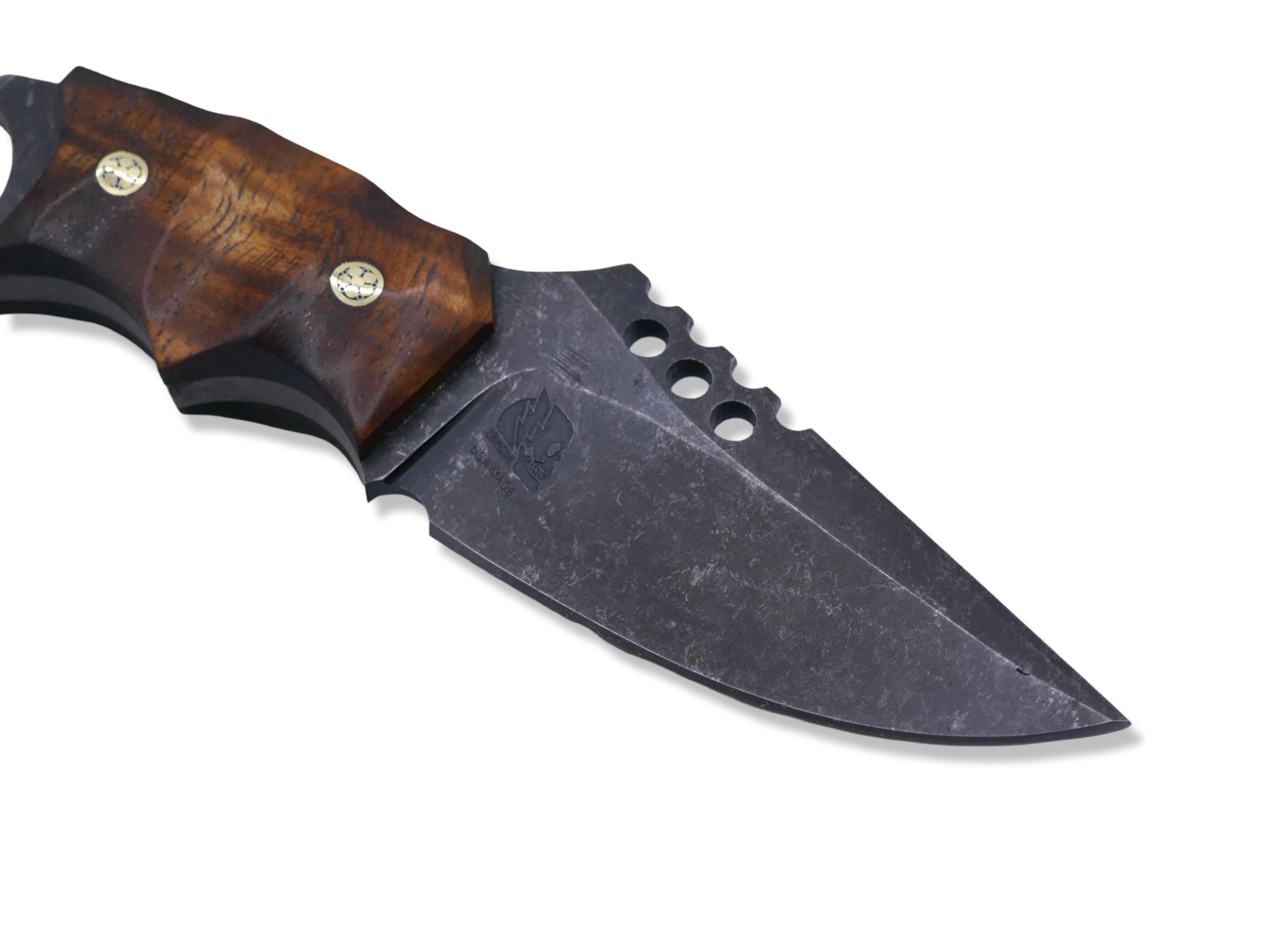 IRON WOLF Custom 1 of 1  -  Dark Stonewash / Hawaiian Koa / Mosaic Pins