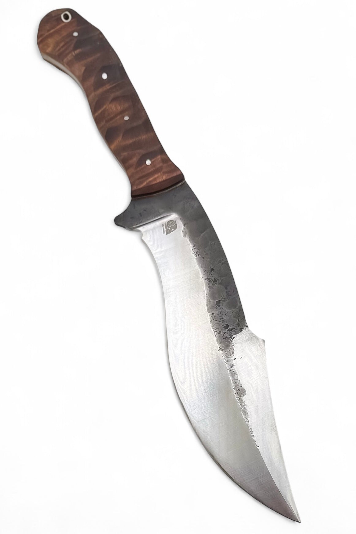 Forged Bowie Custom - Hollow Grind / Hawaiian Koa Handle / Yellow G-10 Liner