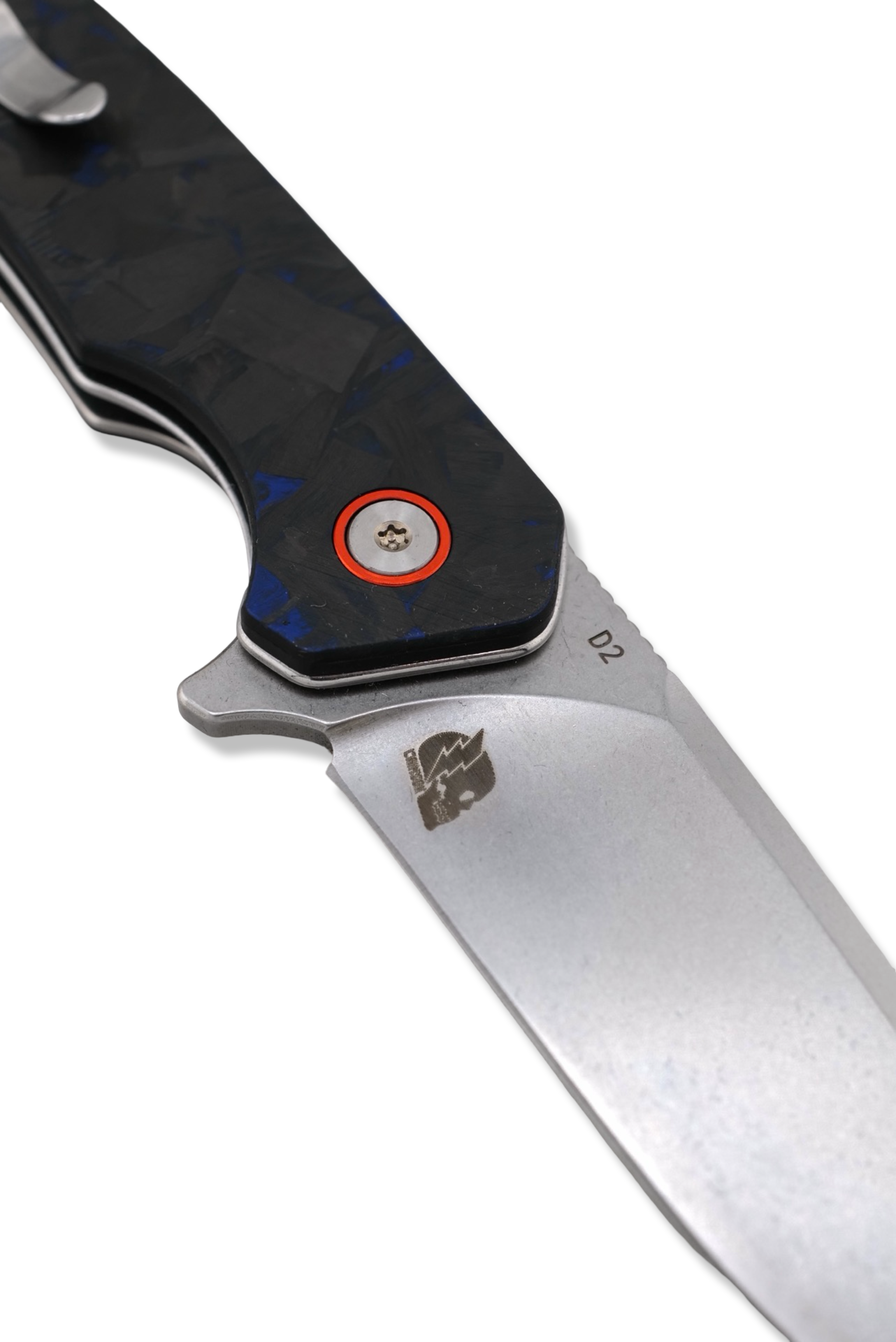 Copperhead Folder - Black / Blue Carbon Fiber Handle / Stonewash