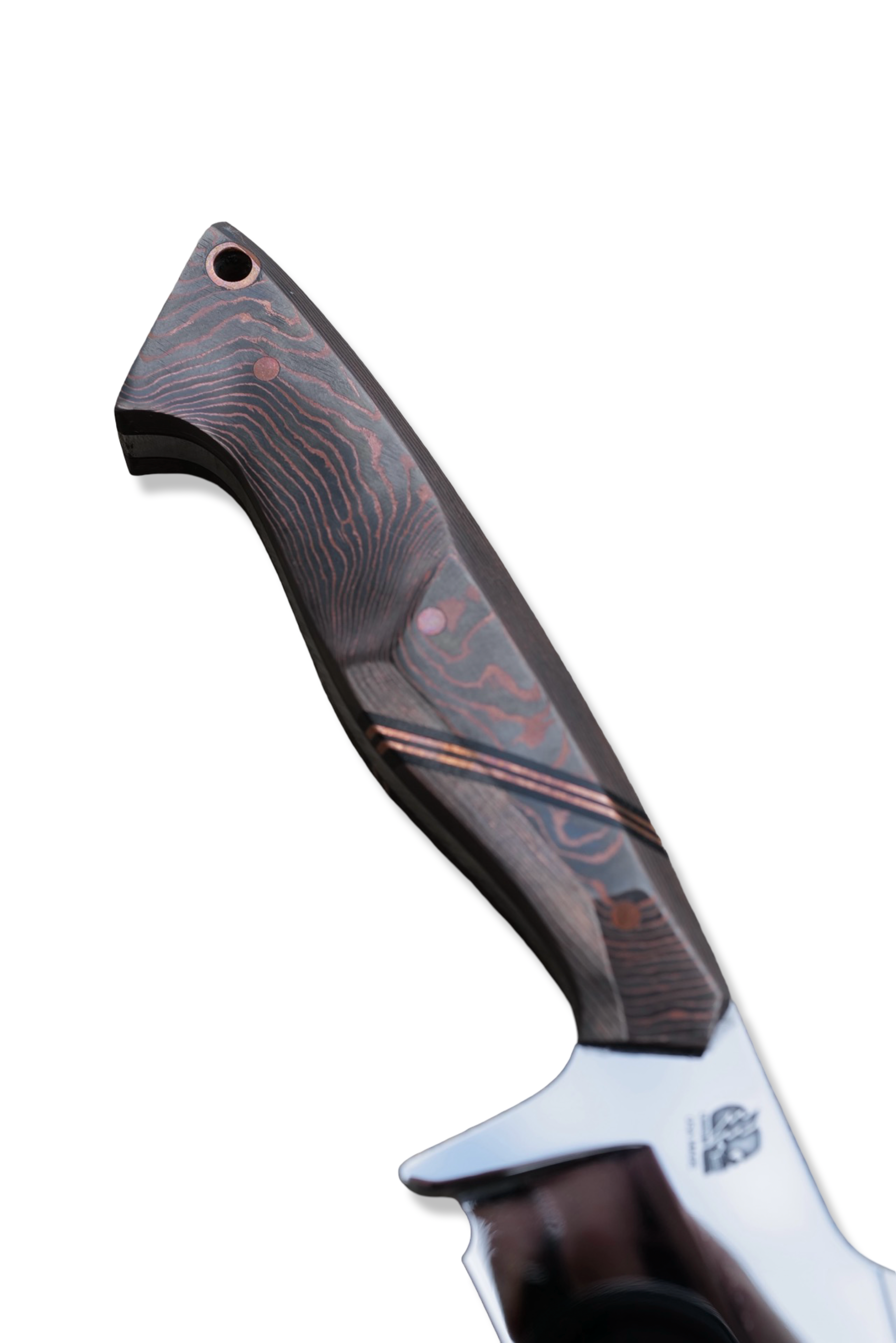 Reaper Custom 1 of 1 - Mirror Polish / Copper Carbon / Double Copper Split + Hardware / Black Liner / Sheath Included