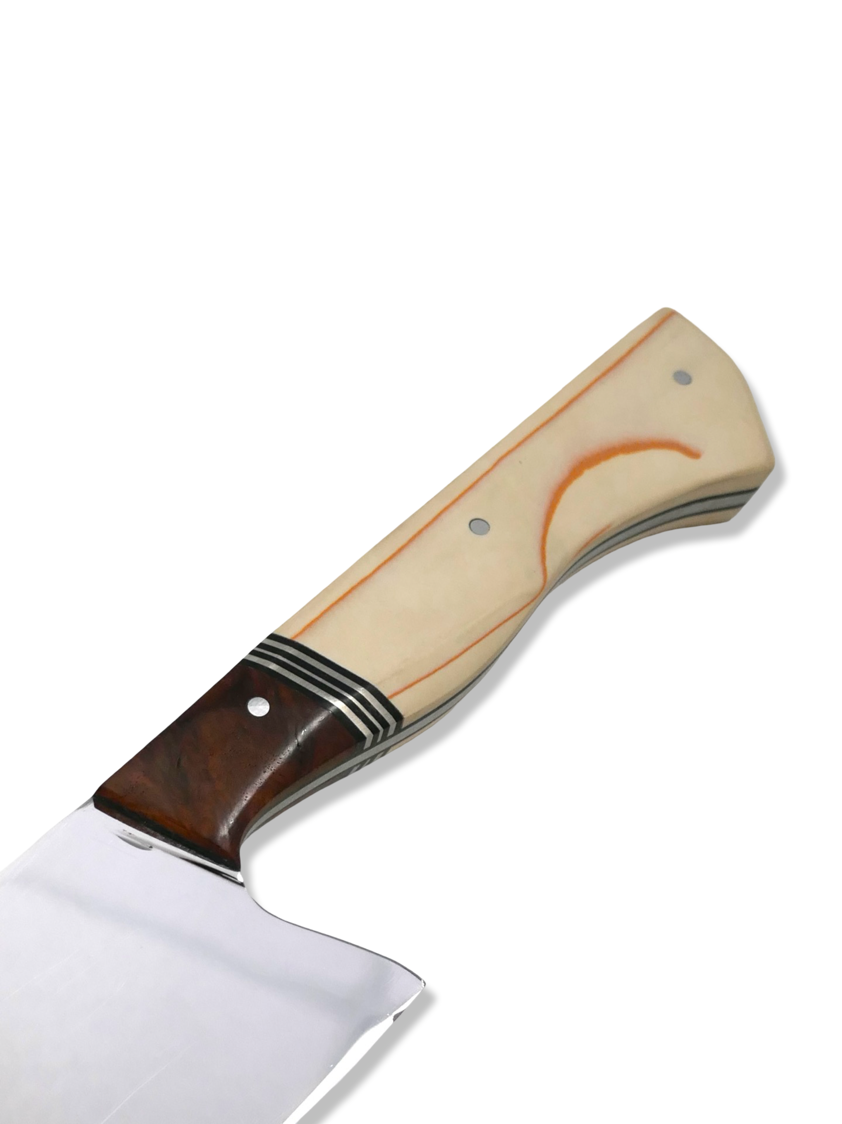 Custom Chef - Mirror Polished AEBL / Spalted Ambrosia / Triple Nickel Split / Westinghouse double orange-lined late-era Ivory paper from Bob Doziers private stash