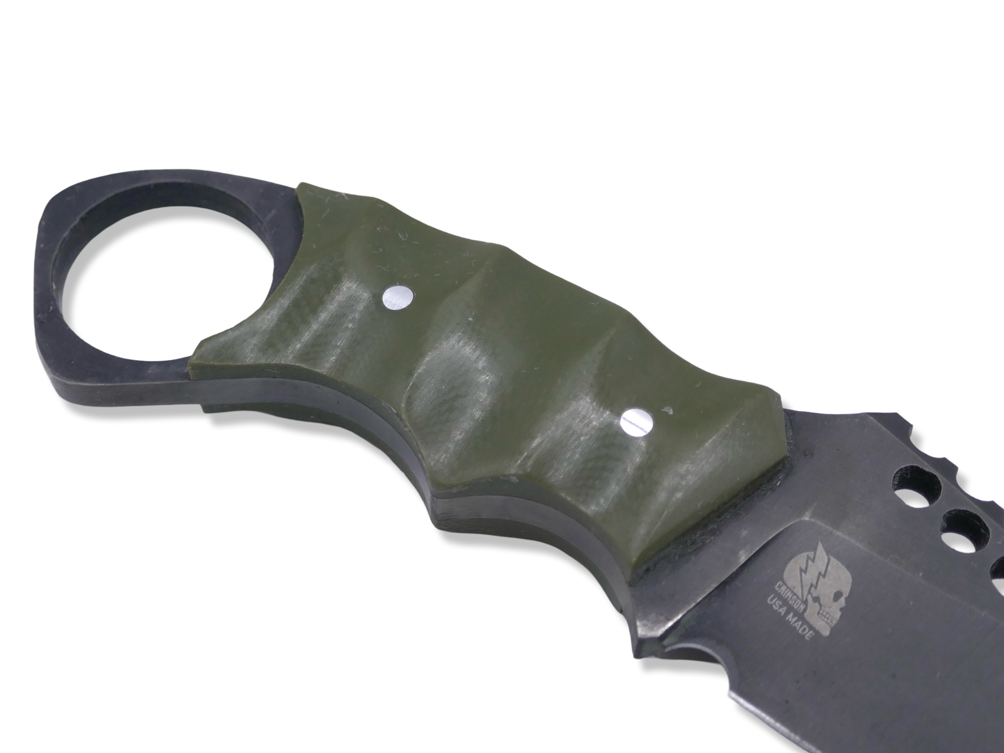 IRON WOLF - Black Ops / OD Green G-10 Handle / Sheath Included