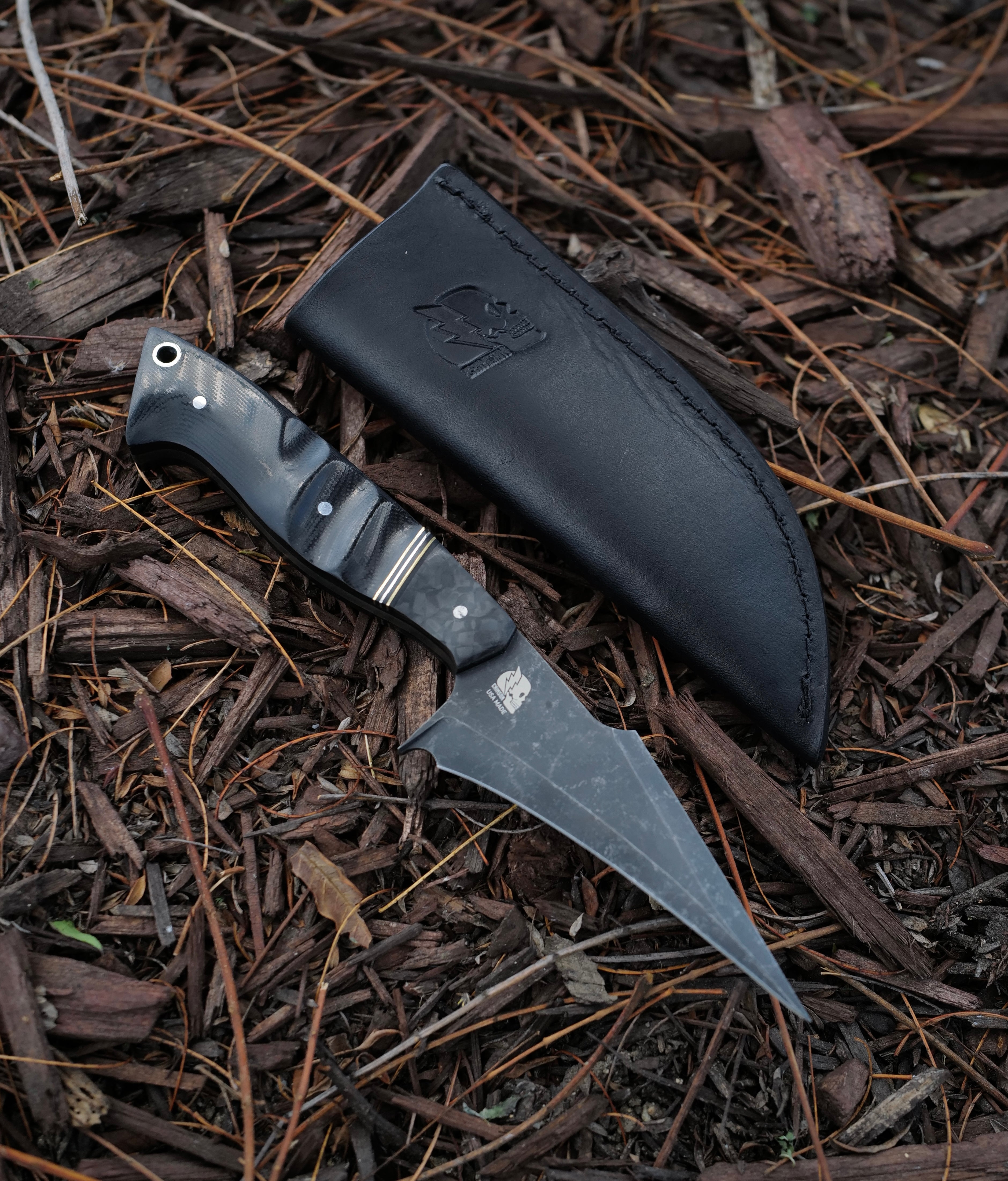 Kreaper Custom 1 of 1 -  Carbon Fiber Front / Brass + Nickel Split / Black G-10