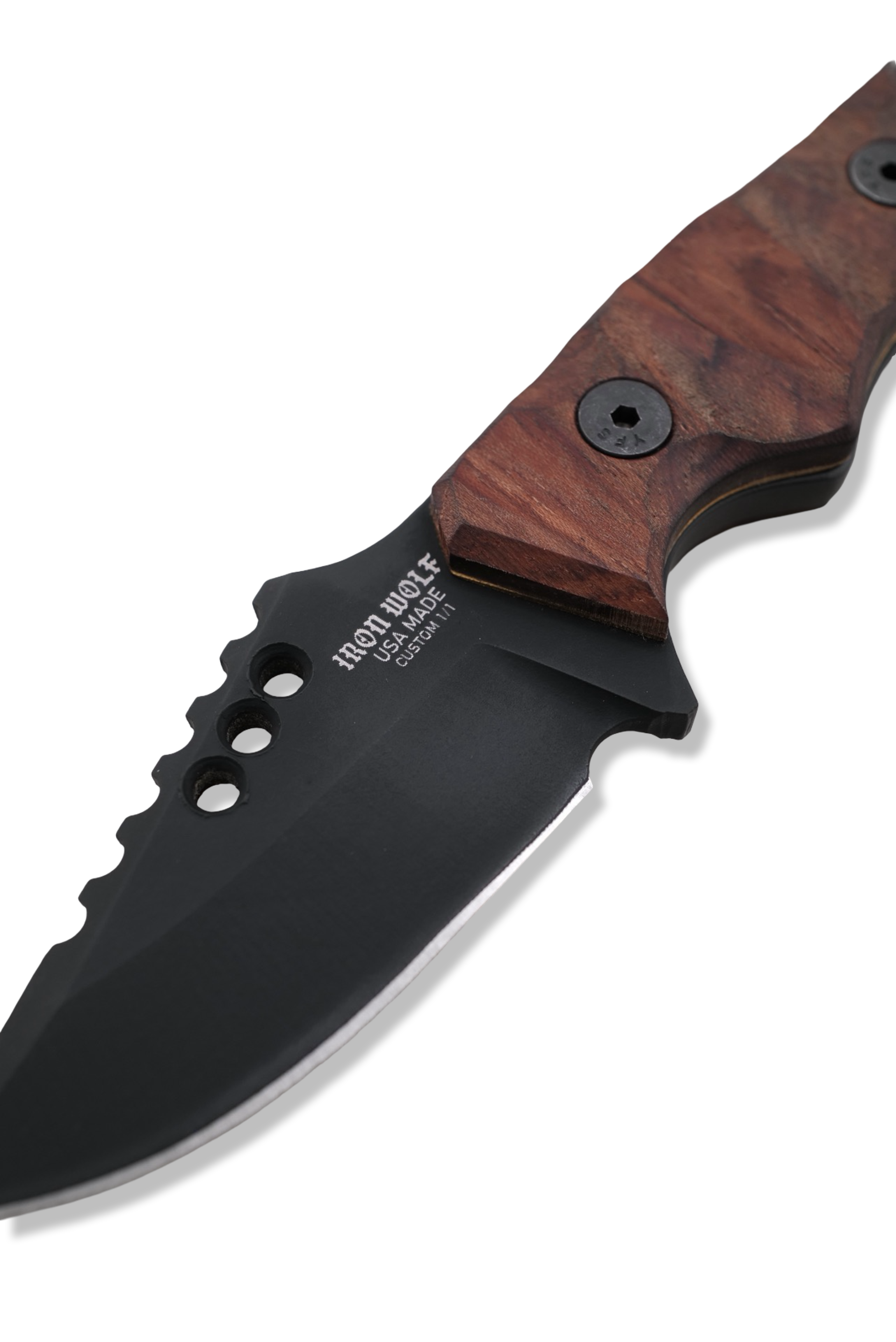RPM Iron Wolf Custom 1/1  - Black Cerakote / Bloodwood w/ Brass Liner  /  Leather Sheath Included