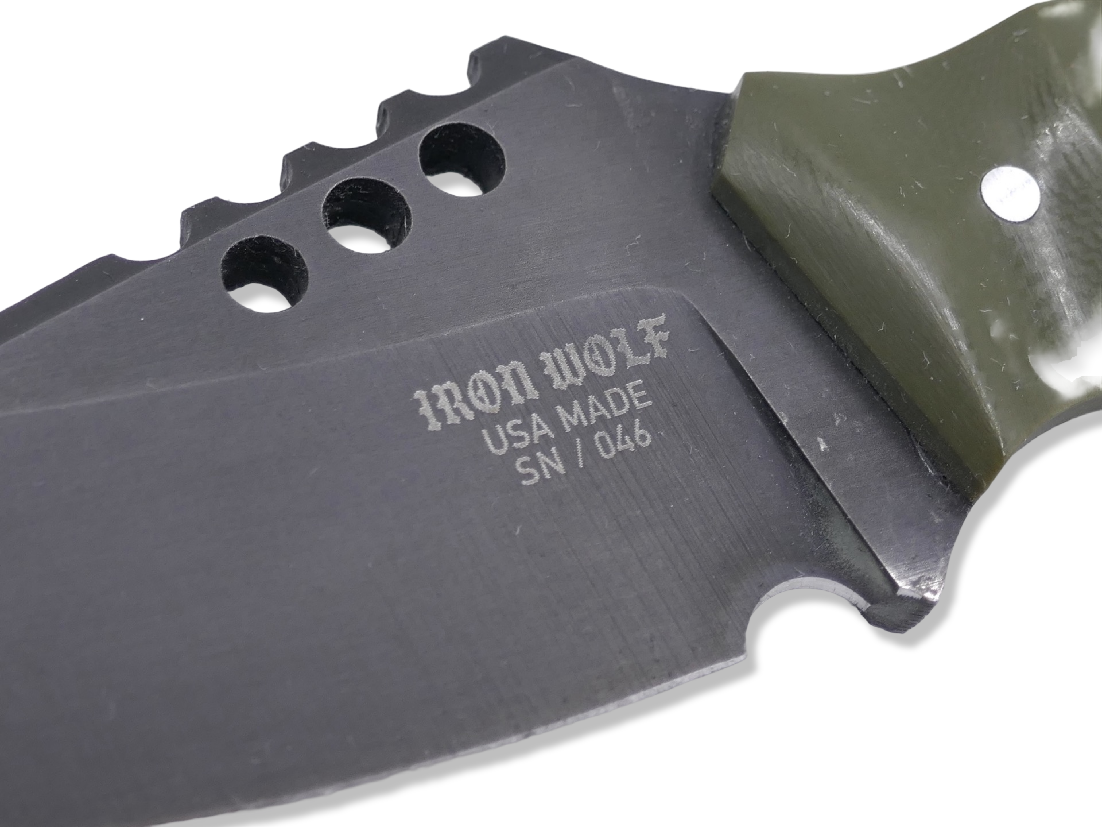 IRON WOLF - Black Ops / OD Green G-10 Handle / Sheath Included