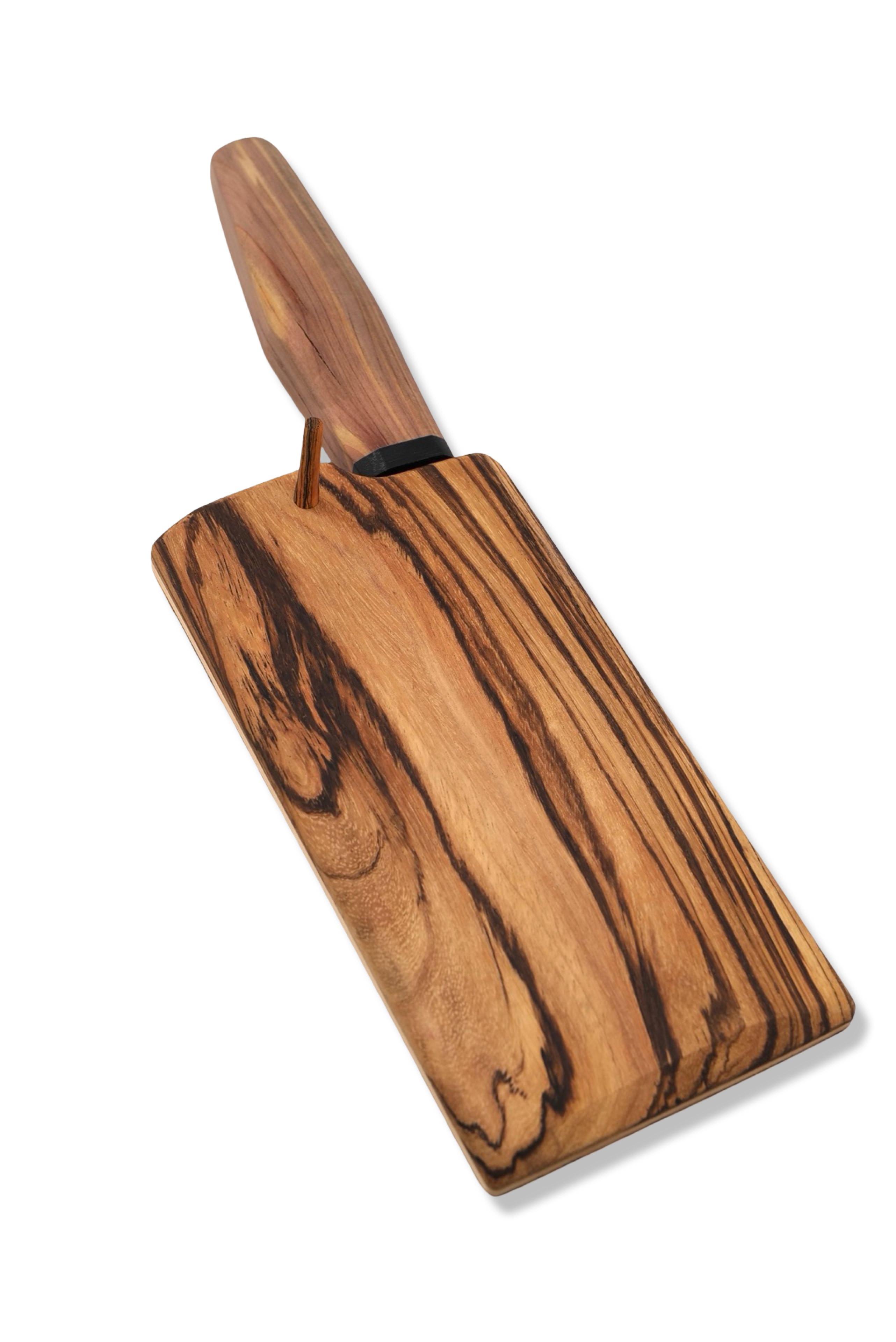 Custom Hidden Tang Cleaver - Dark Stonewash Stainless Steel / Juniper Handle / Wood Saya