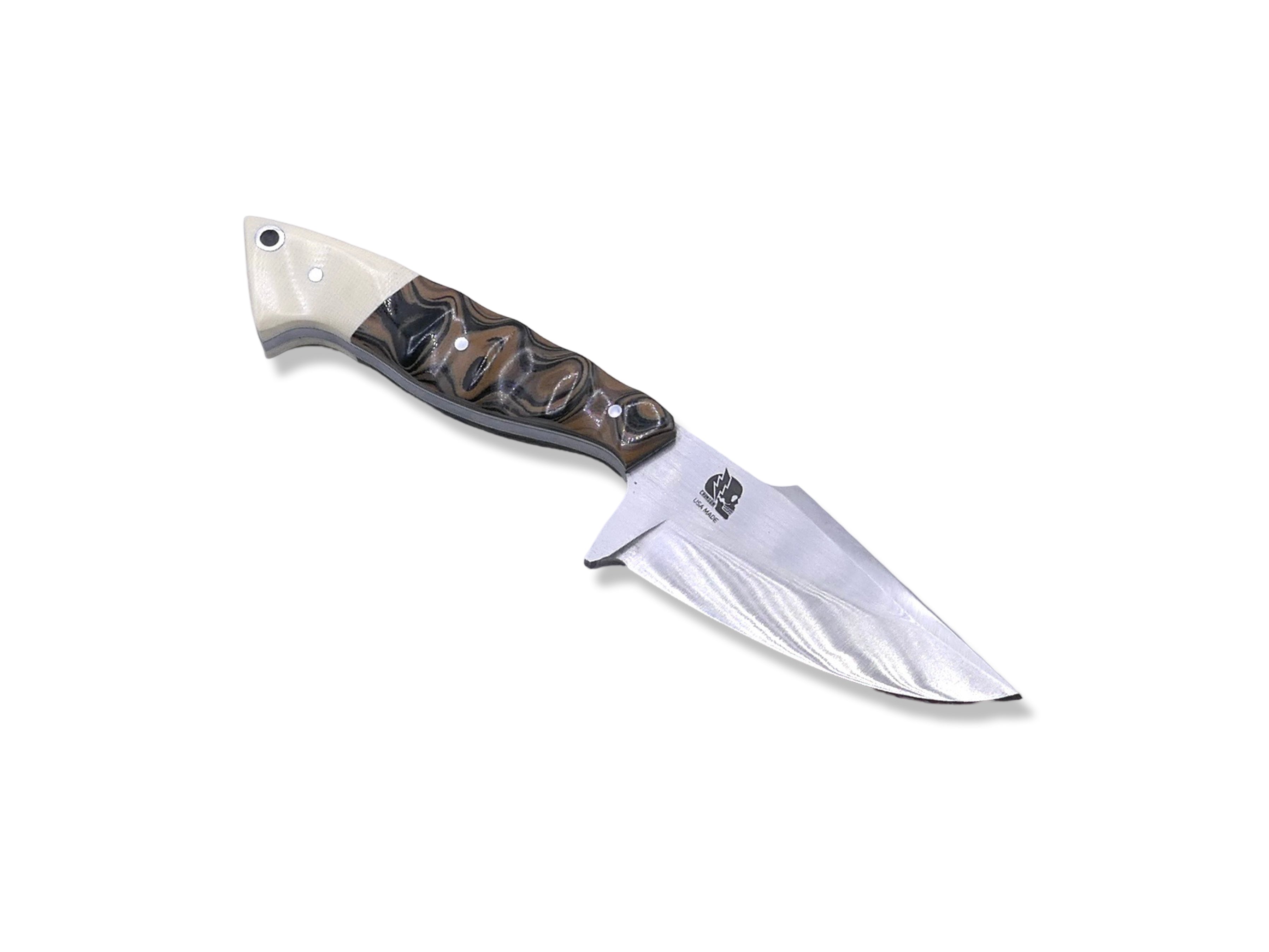 Reaper Custom 1 of 1  - Satin Finish / G-10 Burl + Ivory G-10 Handle