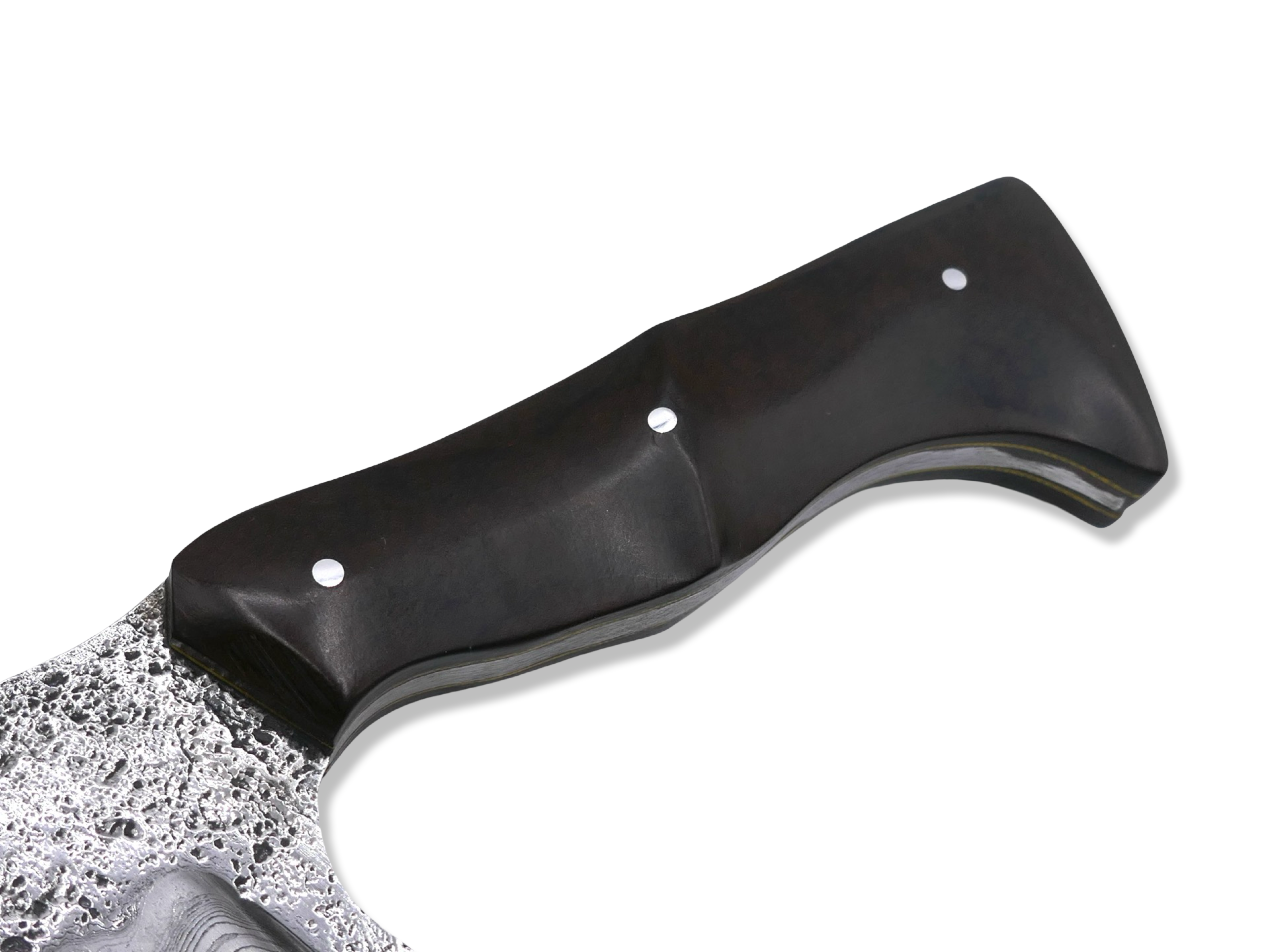 Forged Damascus Custom - Polished W/ Vintage Material Handle
