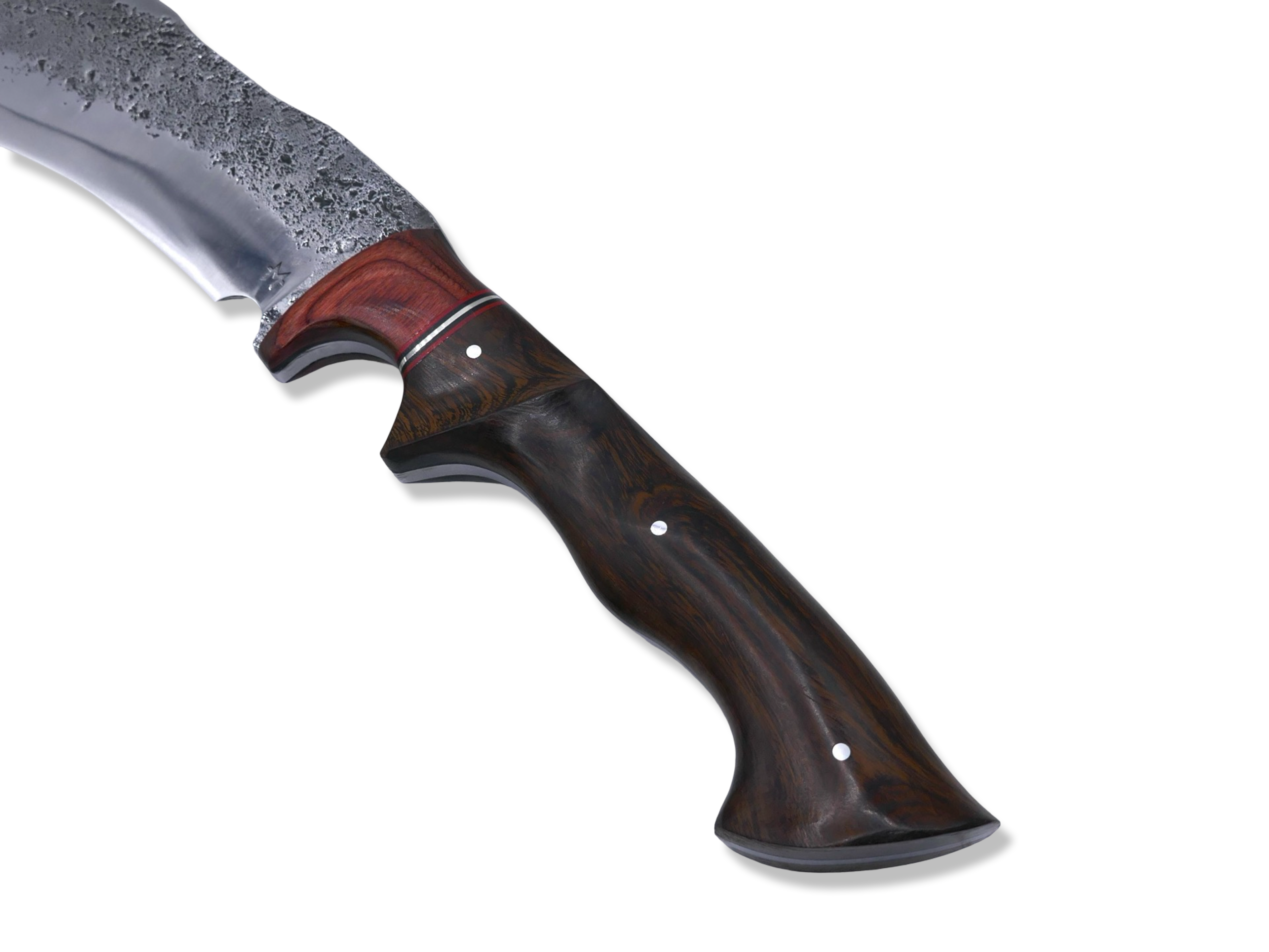 Forged Kukri Custom - 80CRV Blade / Rose wood / Nickel Split / Iron Wood Handle