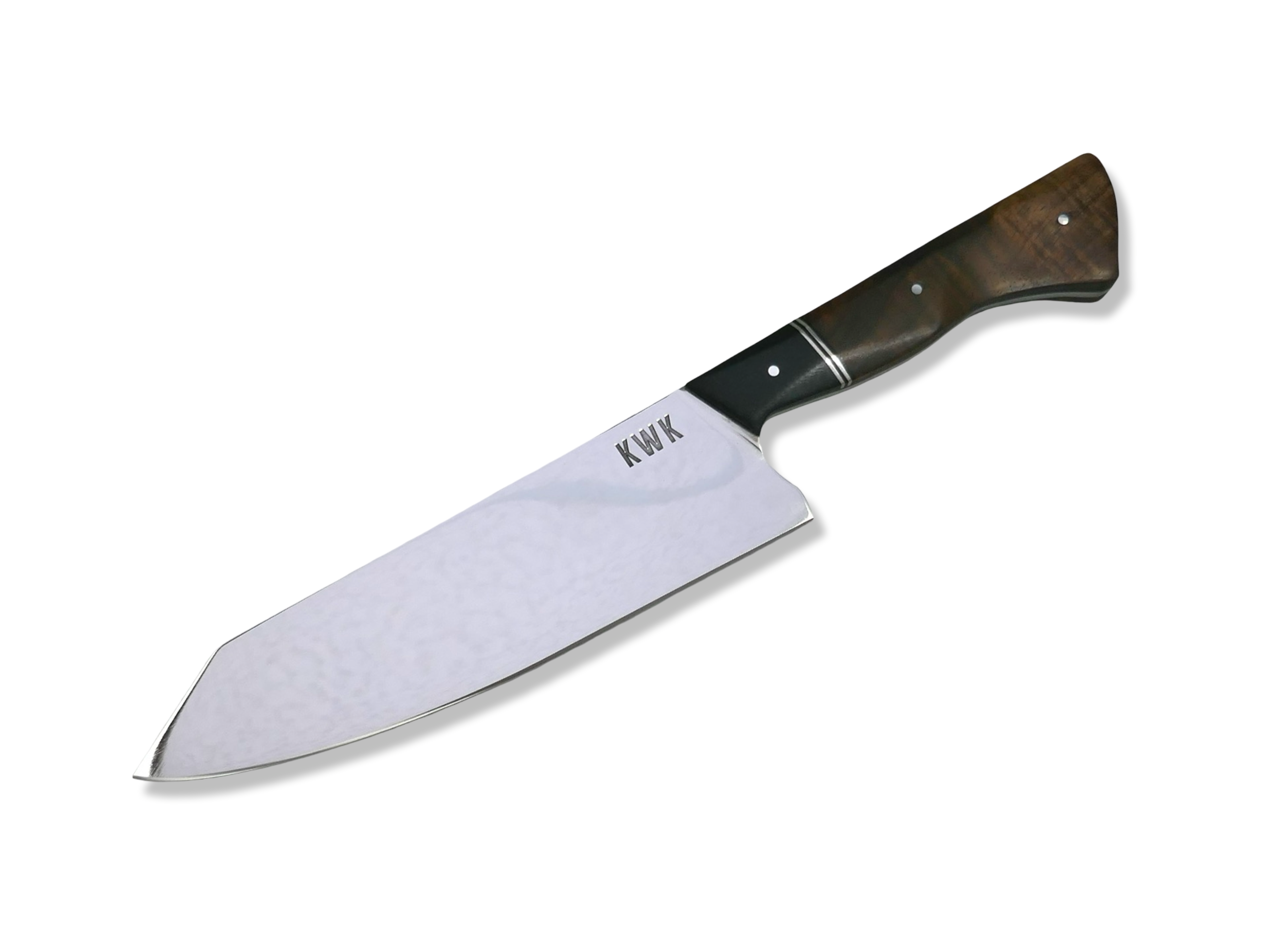 Custom Chef - Mirror Polish / Black G-10 / Hawaiian Koa / Nickel Splits