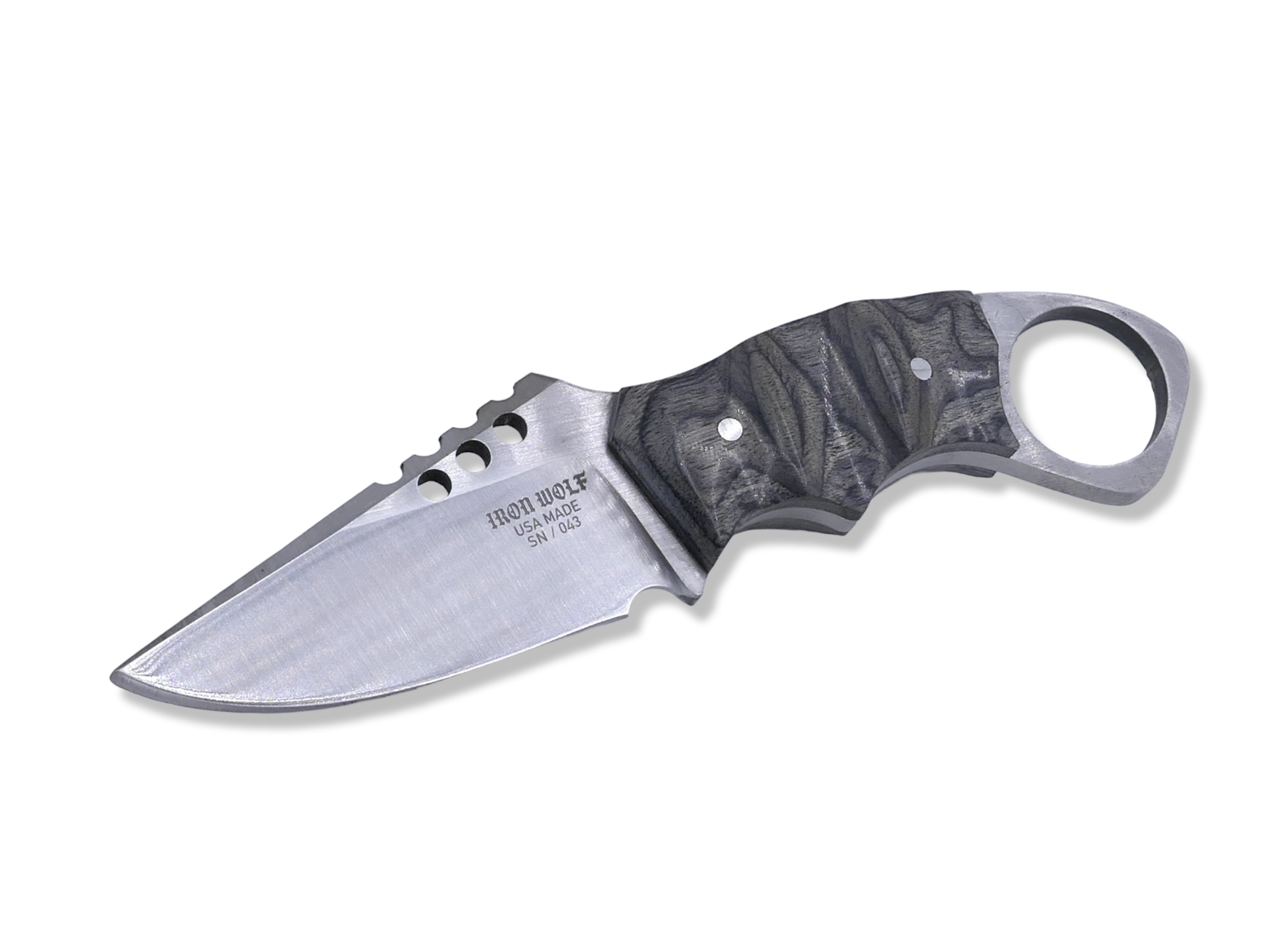 IRON WOLF Custom 1 of 1 - Satin Finish / Charcoal Wood Handle