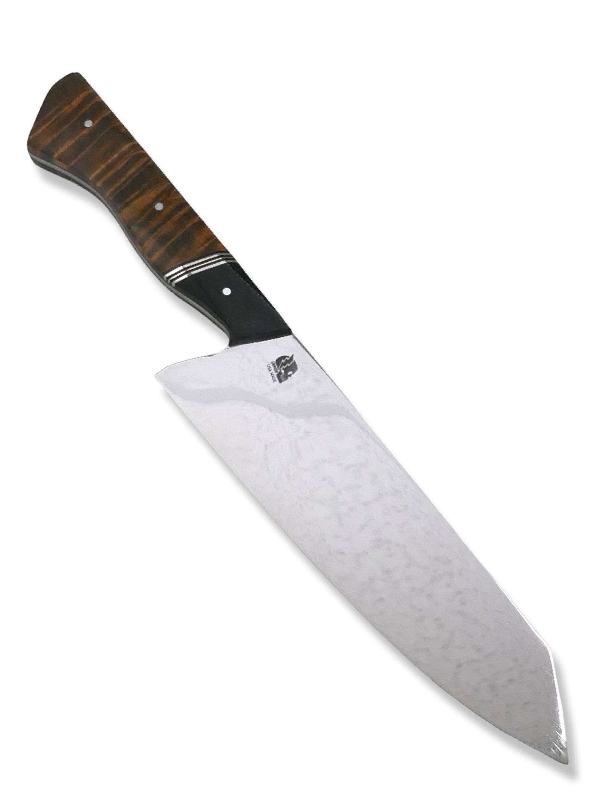Custom Chef - Mirror Polished AEBL / Black G-10 / Triple Nickel Split / Hawaiian Koa