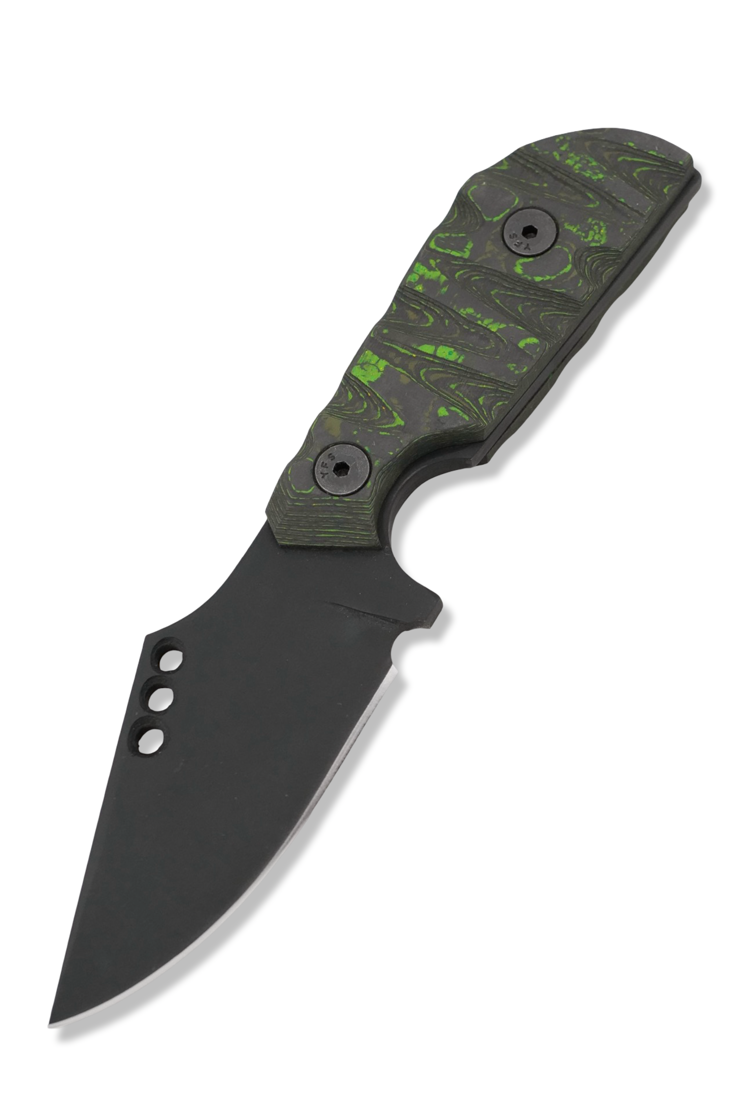 The Duke - Black Cerakote / Toxic Moss Camo Carbon Bolt on Handle / USA Made leather sheath included