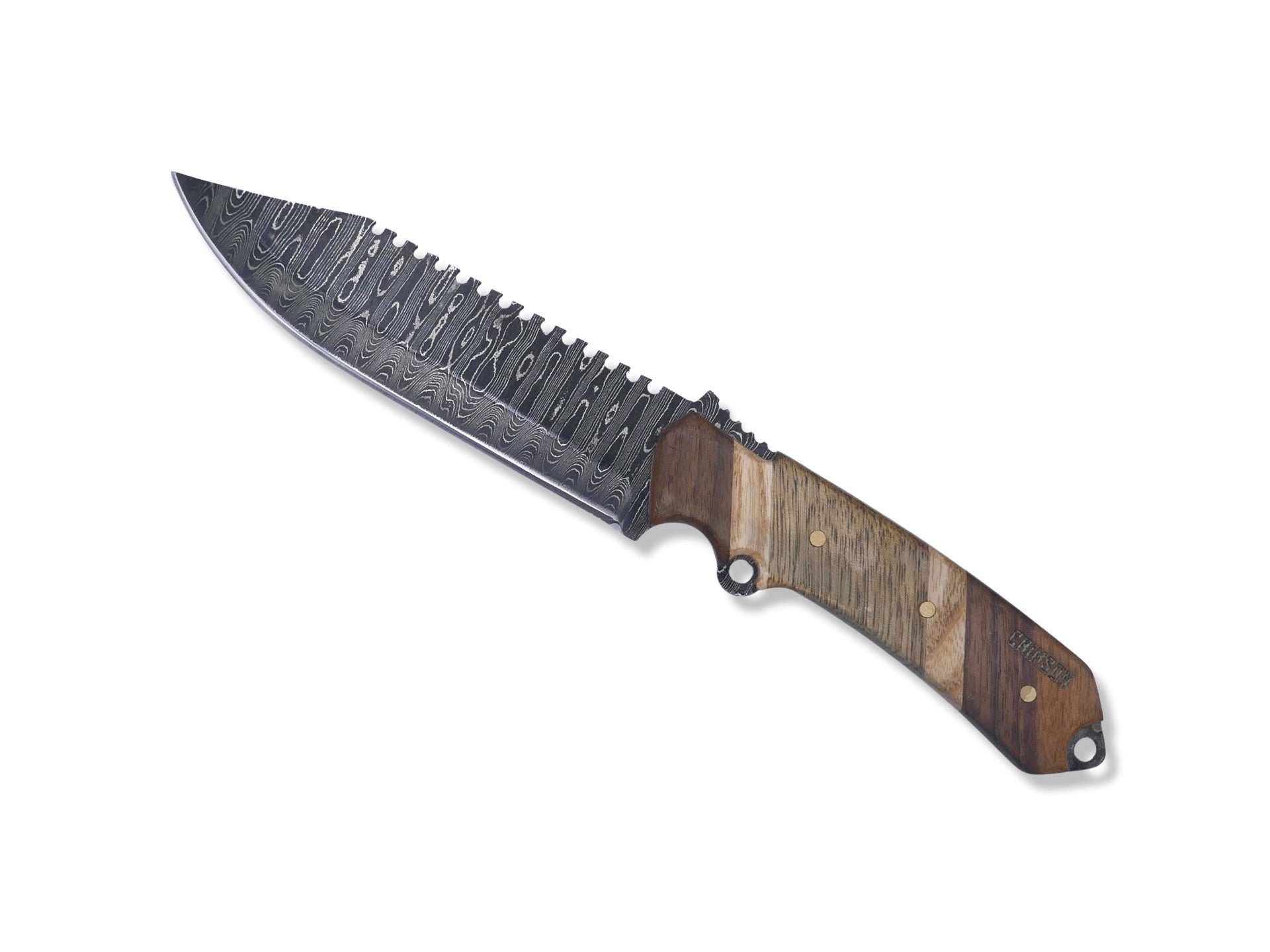 Damascus Blade - Walnut / White Oak / Black Limba - Chris Cole Design - Crimson Tactical