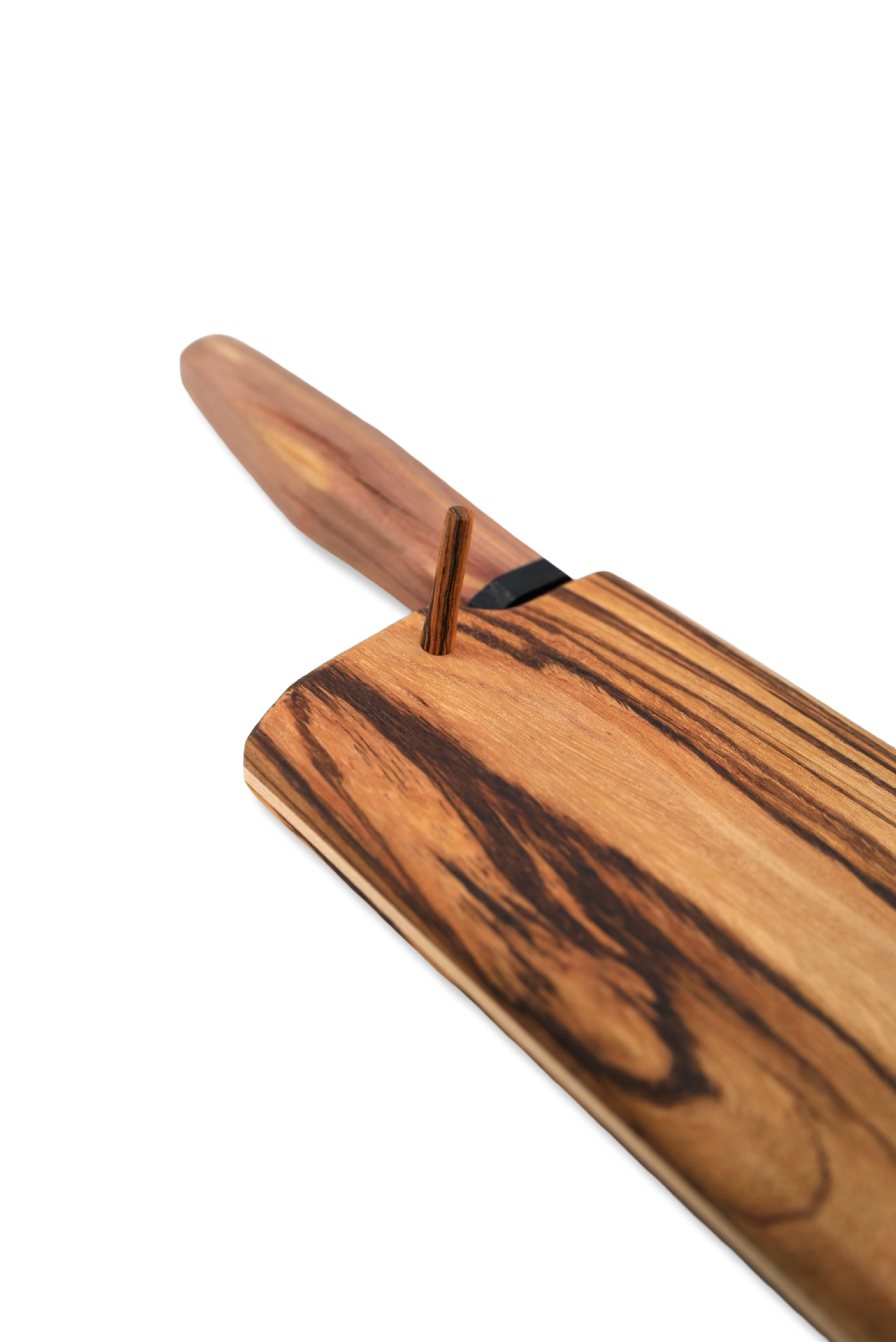 Custom Hidden Tang Cleaver - Dark Stonewash Stainless Steel / Juniper Handle / Wood Saya