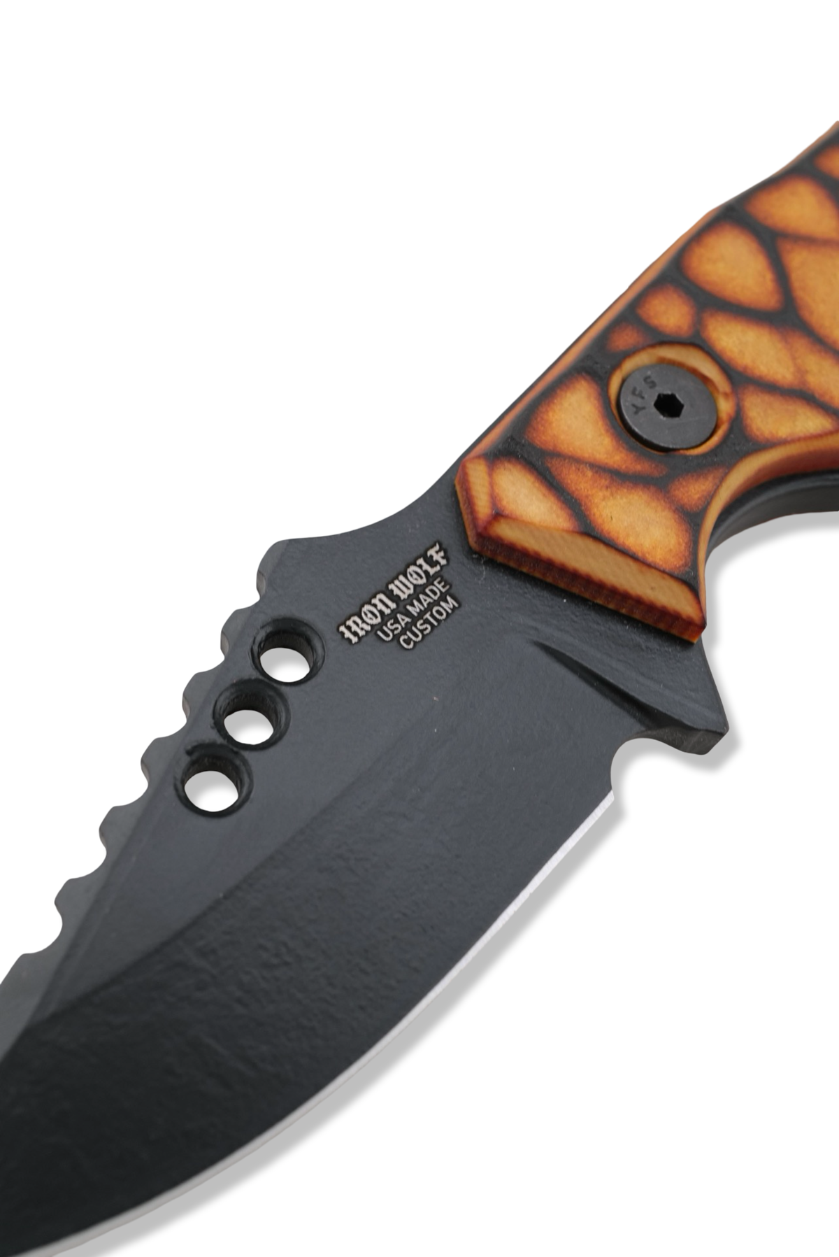 RPM Iron Wolf - Black Cerakote / Torched Rock Texture Richlite Handle / Leather Sheath Included