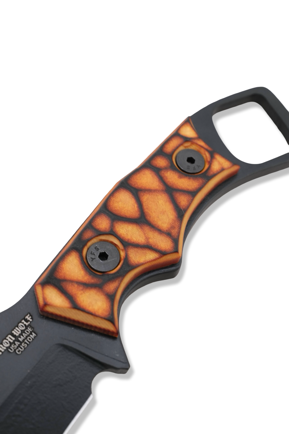 RPM Iron Wolf - Black Cerakote / Torched Rock Texture Richlite Handle / Leather Sheath Included